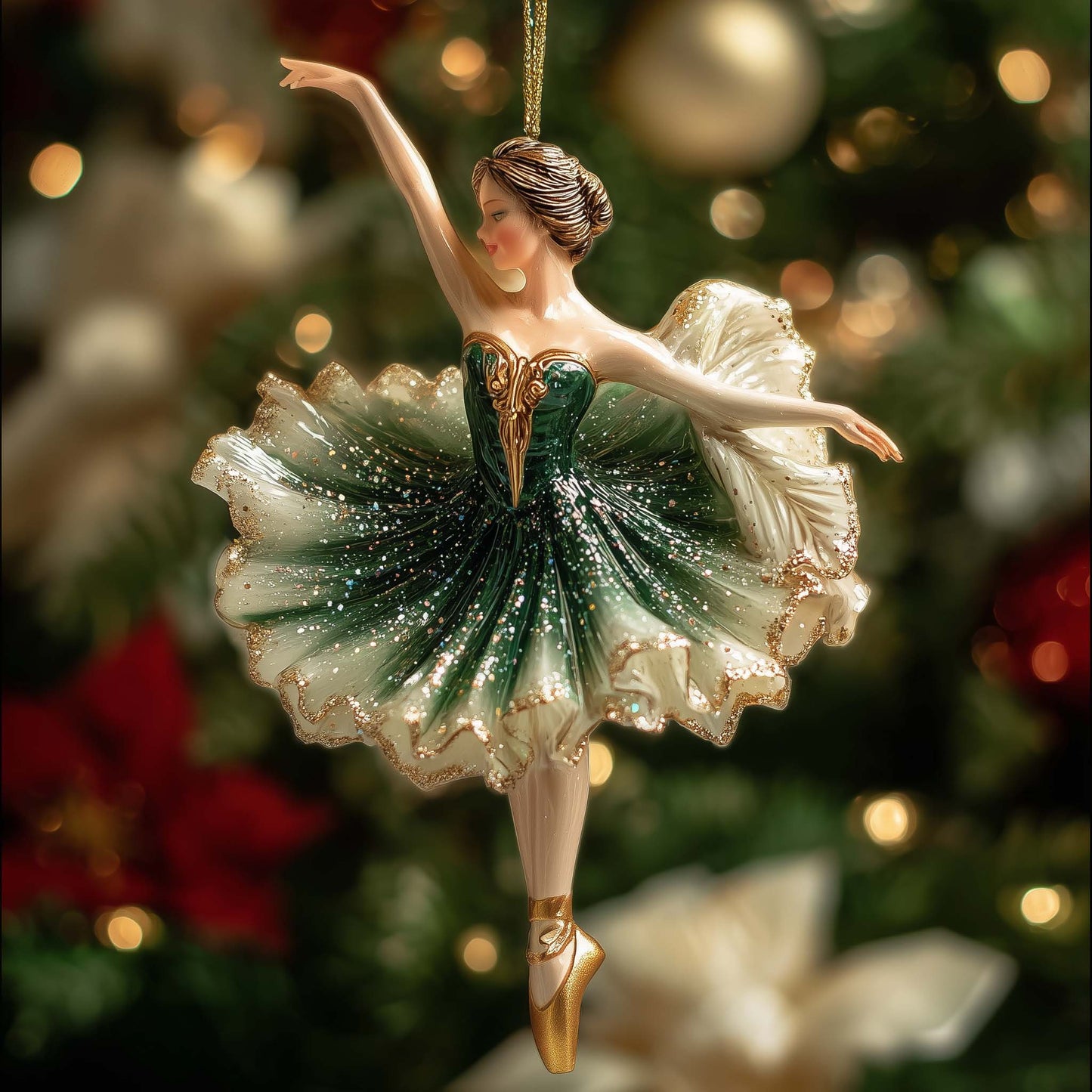 Elegant Ballerina Christmas Mica Ornament GFSPTG45