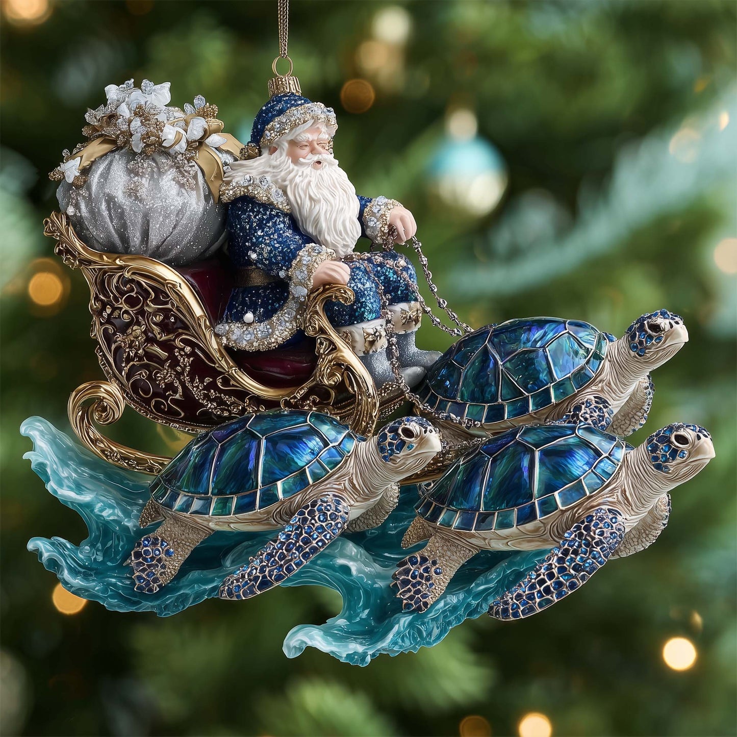 Turtle Drift Christmas Mica Ornament GFSPTG81