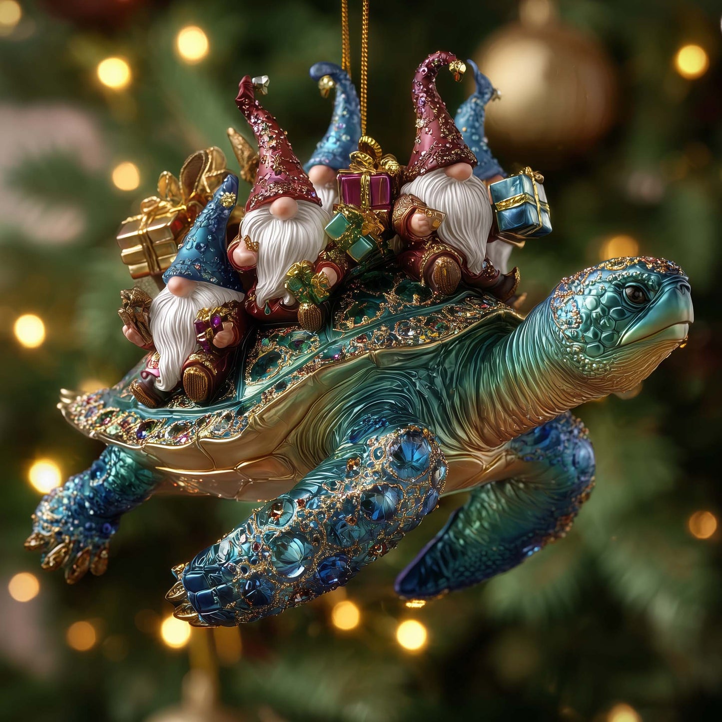 Turtle Drift Christmas Mica Ornament GFSPTG82
