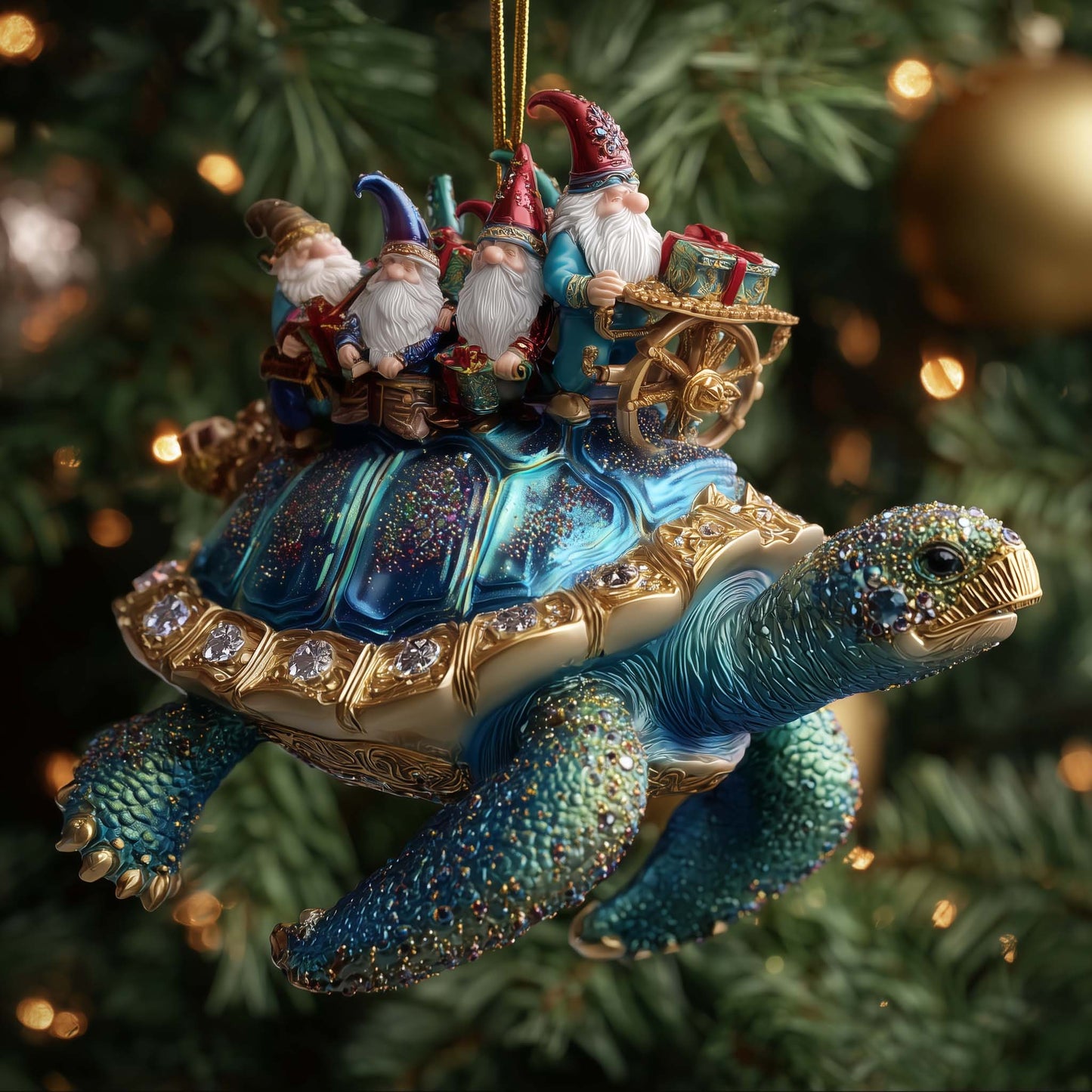 Turtle Drift Christmas Mica Ornament GFSPTG83