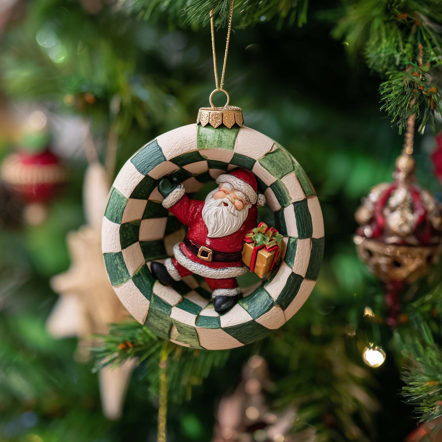 Santa Workshop Christmas Mica Ornament GFSPTP49