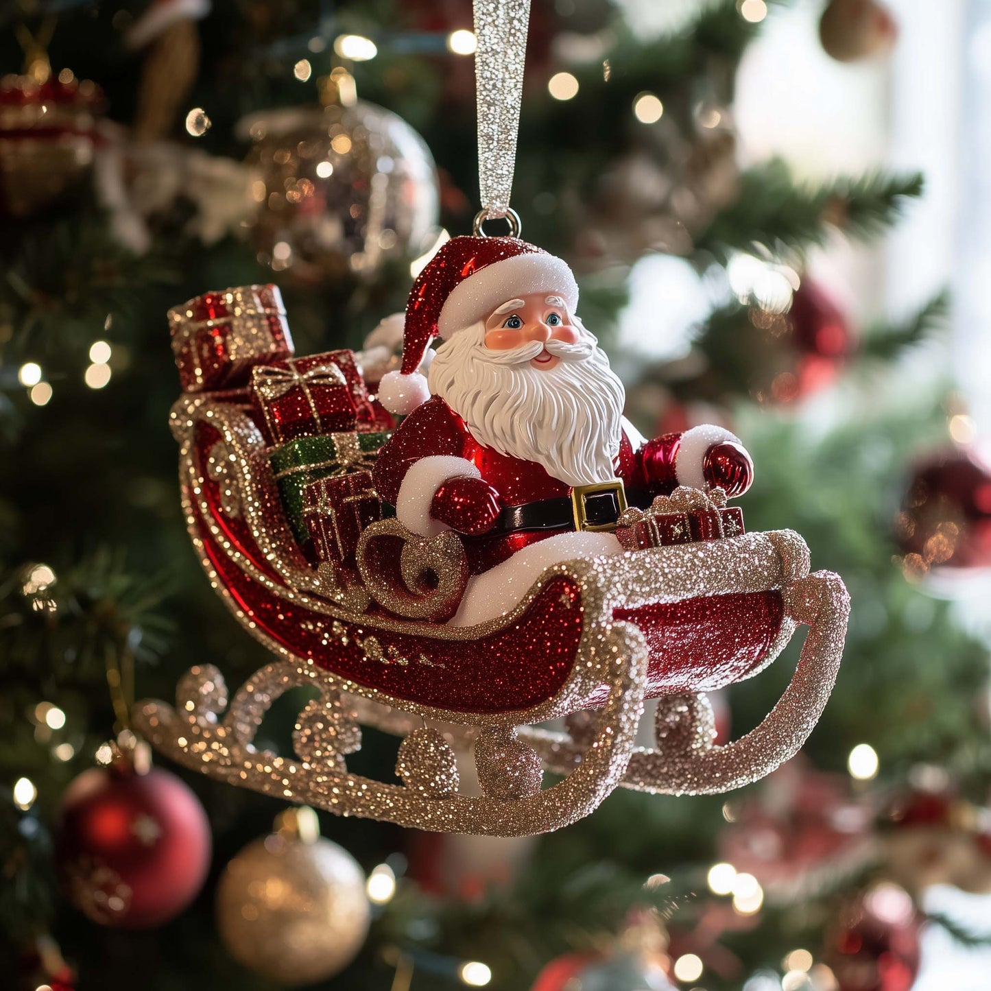 Santa Workshop Christmas Mica Ornament GFSPTP51