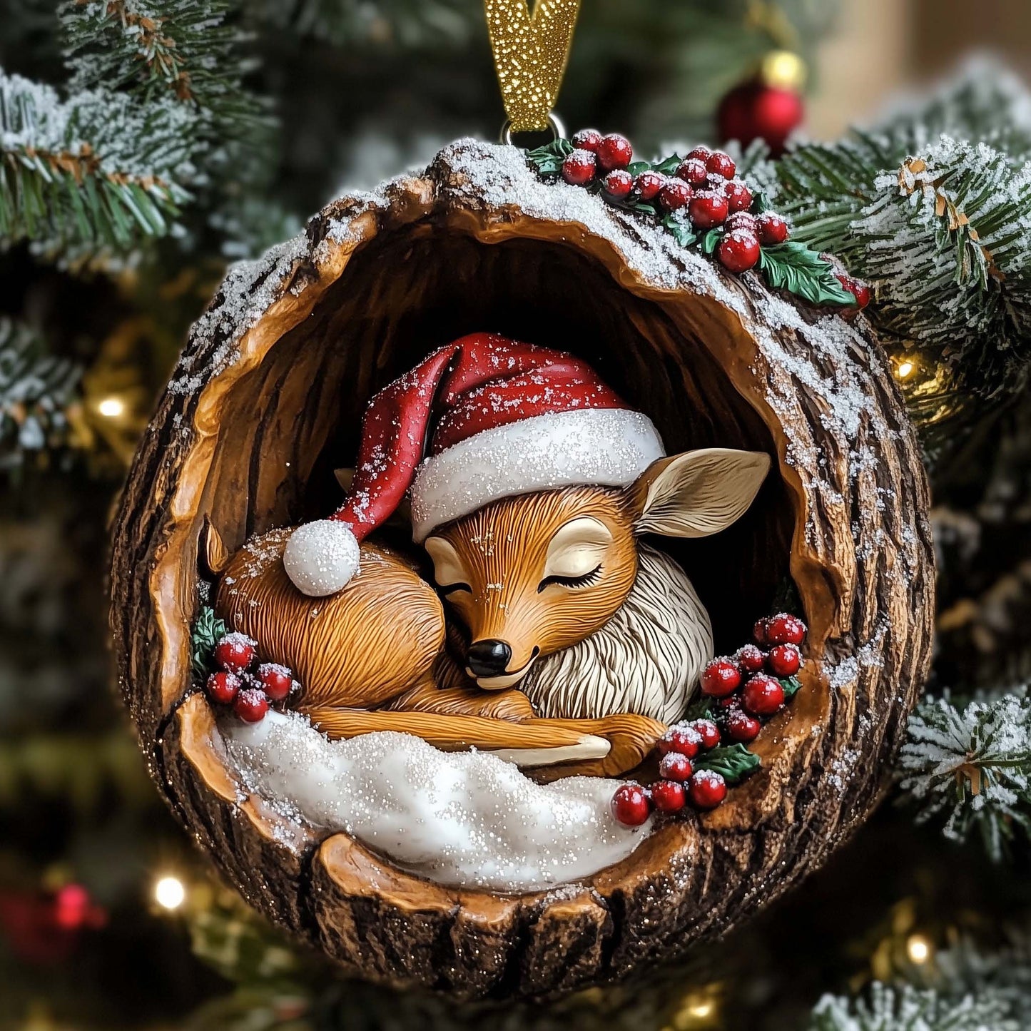 Deer Charm Christmas Mica Ornament GFSPTP52