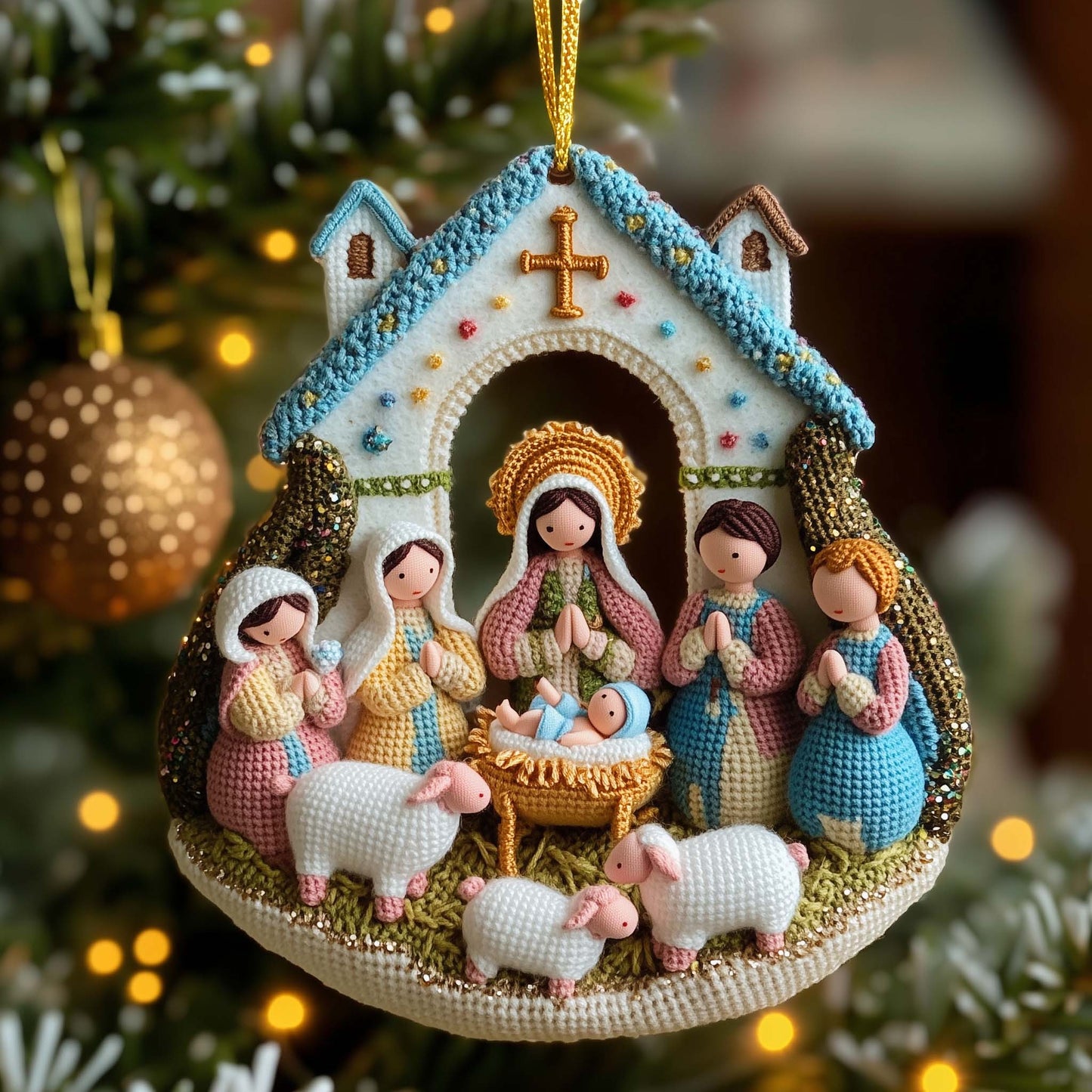 Nativity Christmas Mica Ornament GFSPTP61