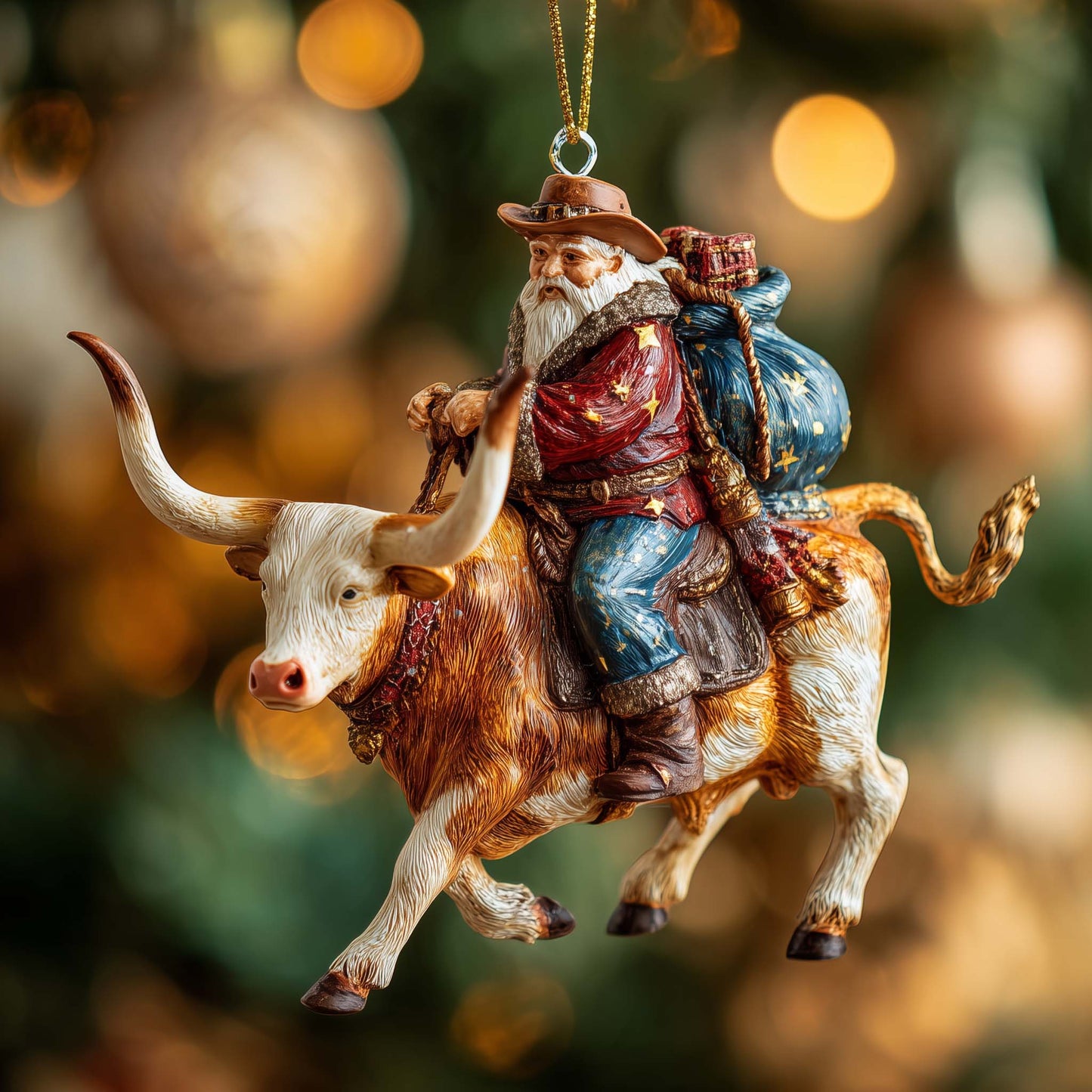 Cowboy Claus Christmas Mica Ornament GFSPTP95