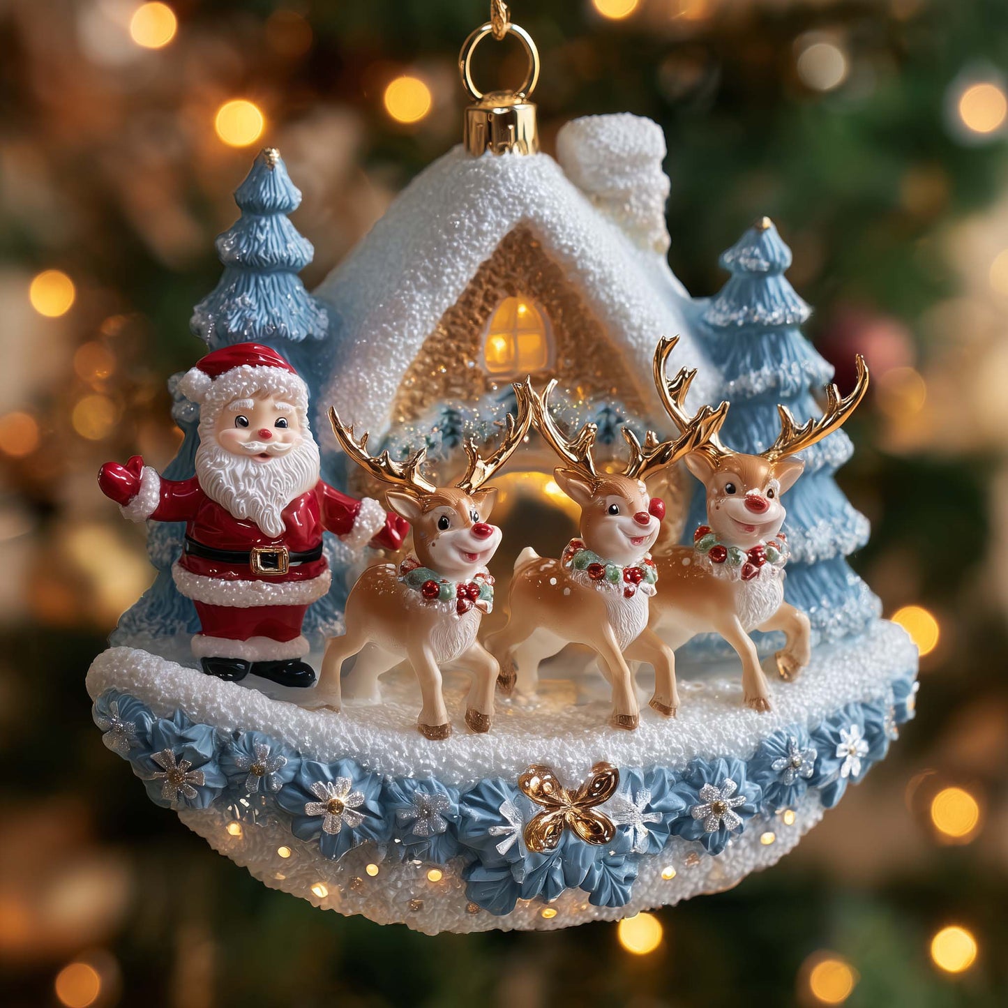 Santa's Village Christmas Mica Ornament GFSPYC07