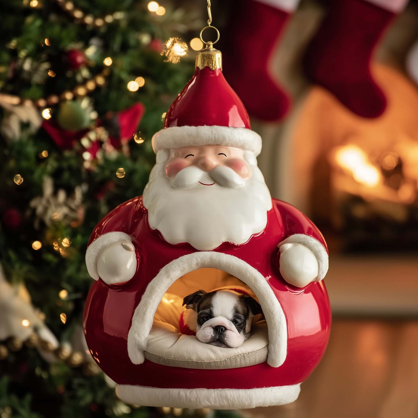 Bulldog Nest Christmas Mica Ornament GFSPYC102