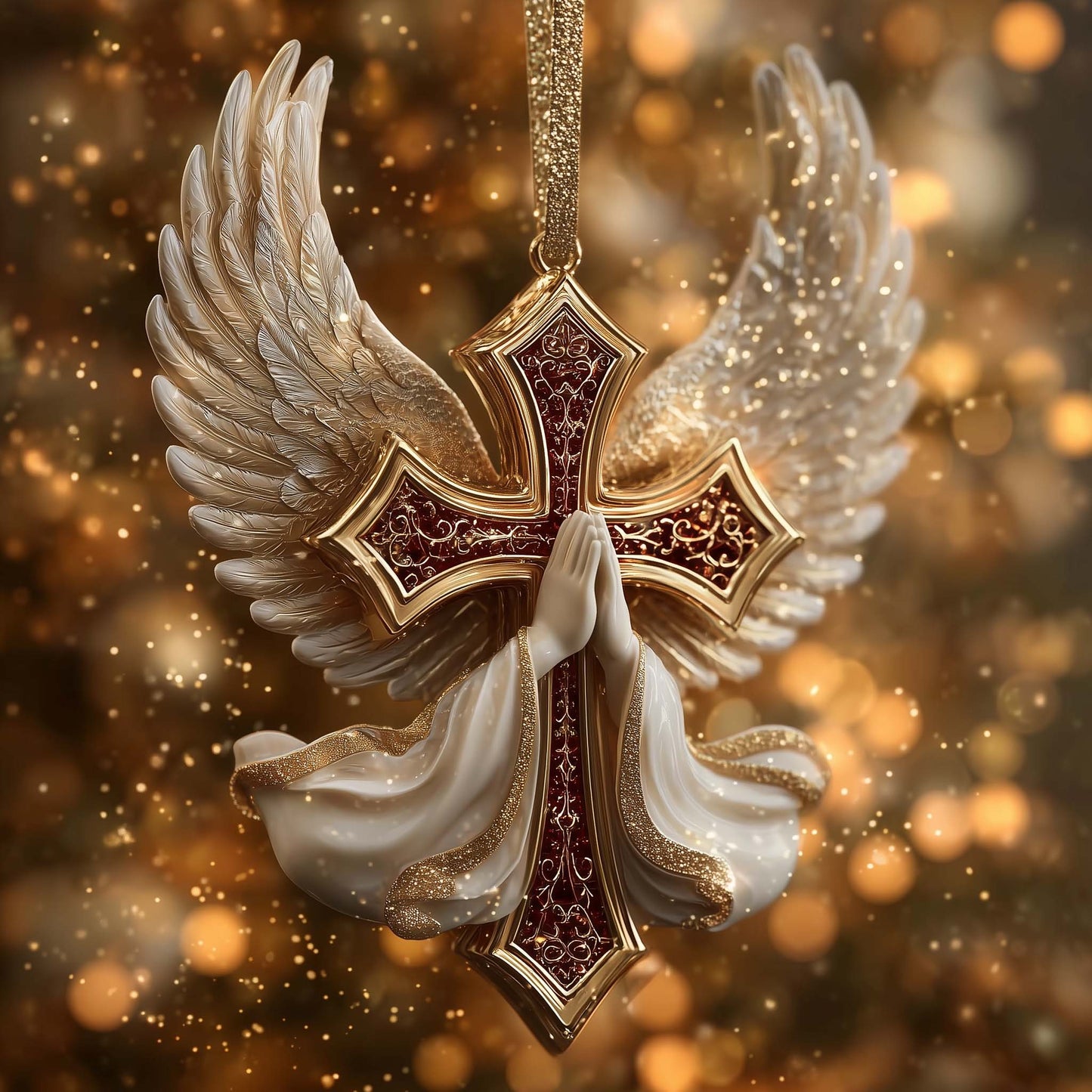 Sacred Cross Christmas Mica Ornament GFSPYC12