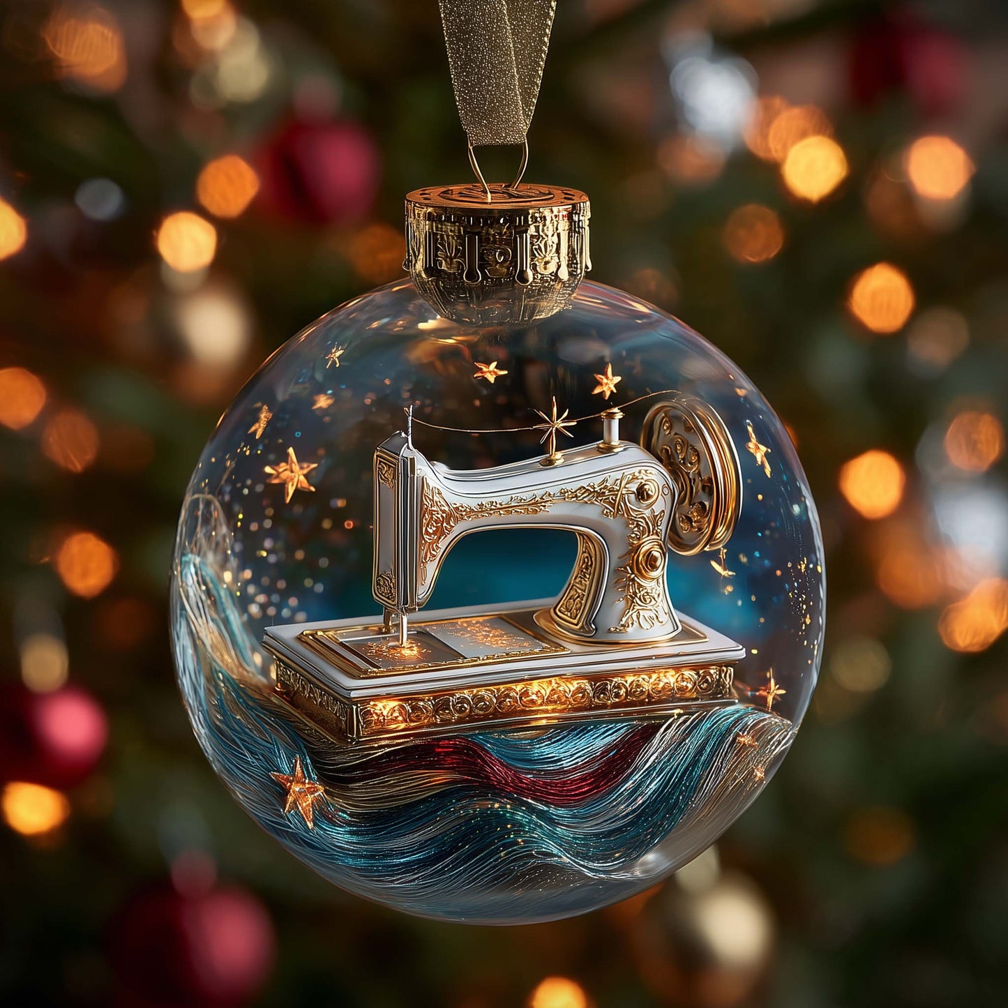 Sewing Machine Christmas Mica Ornament GFSPYC34