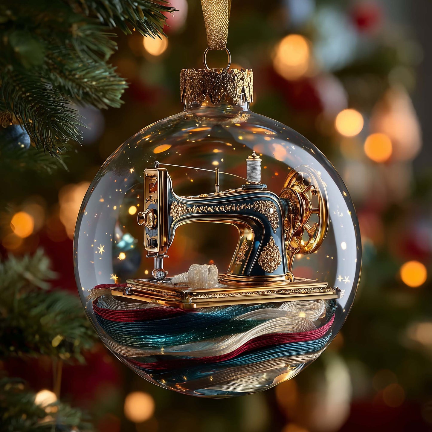 Sewing Machine Christmas Mica Ornament GFSPYC35