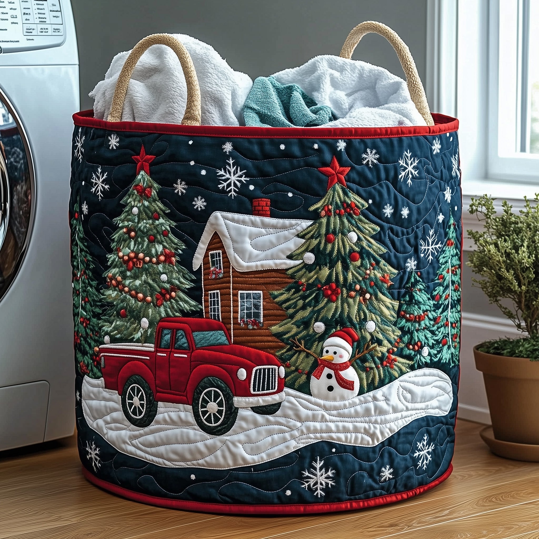 Festive Snowman Quilted Laundry Basket GFTOHD10126 – Patchique Store