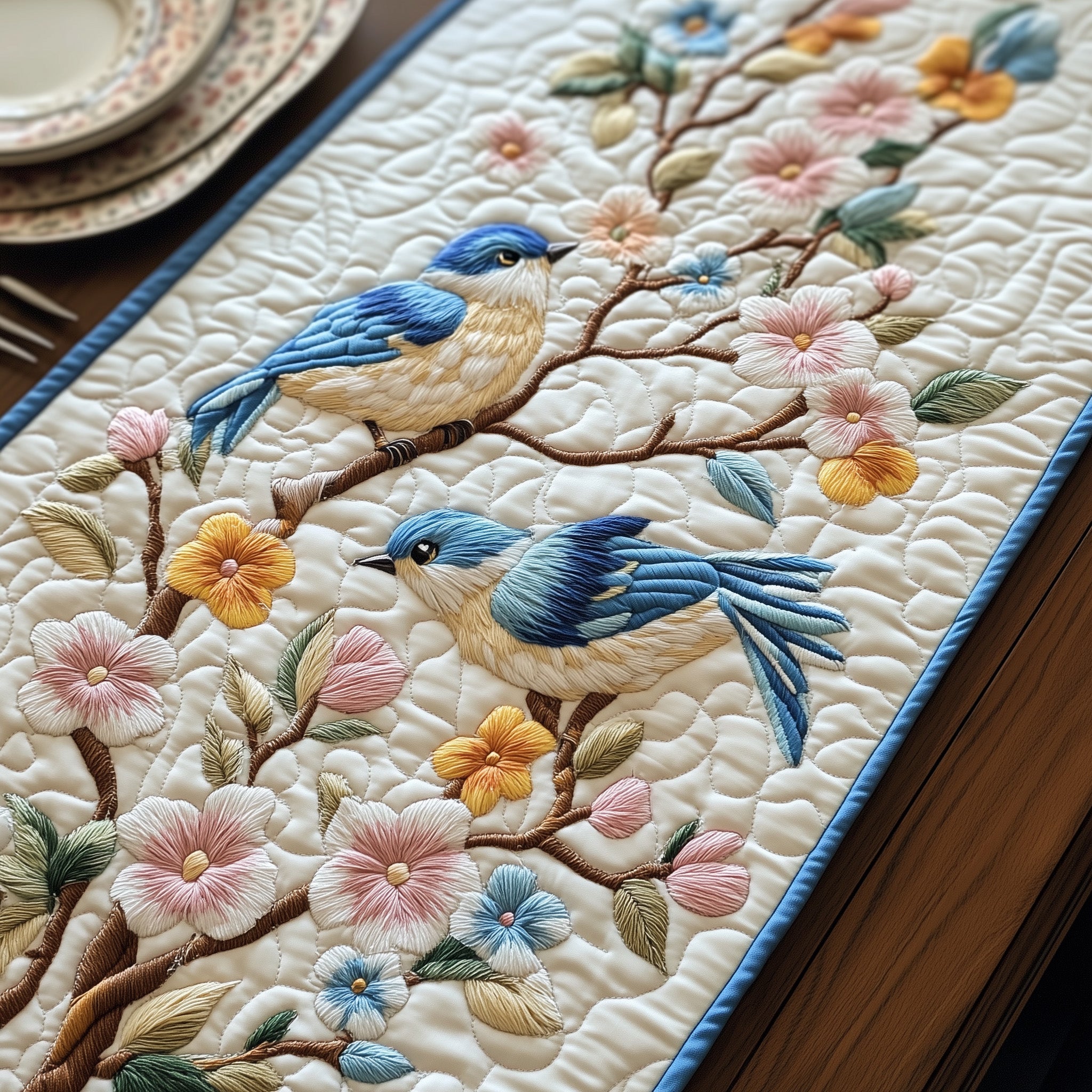 Spiritual Blossom Quilted Table Runner NCU0PTT589