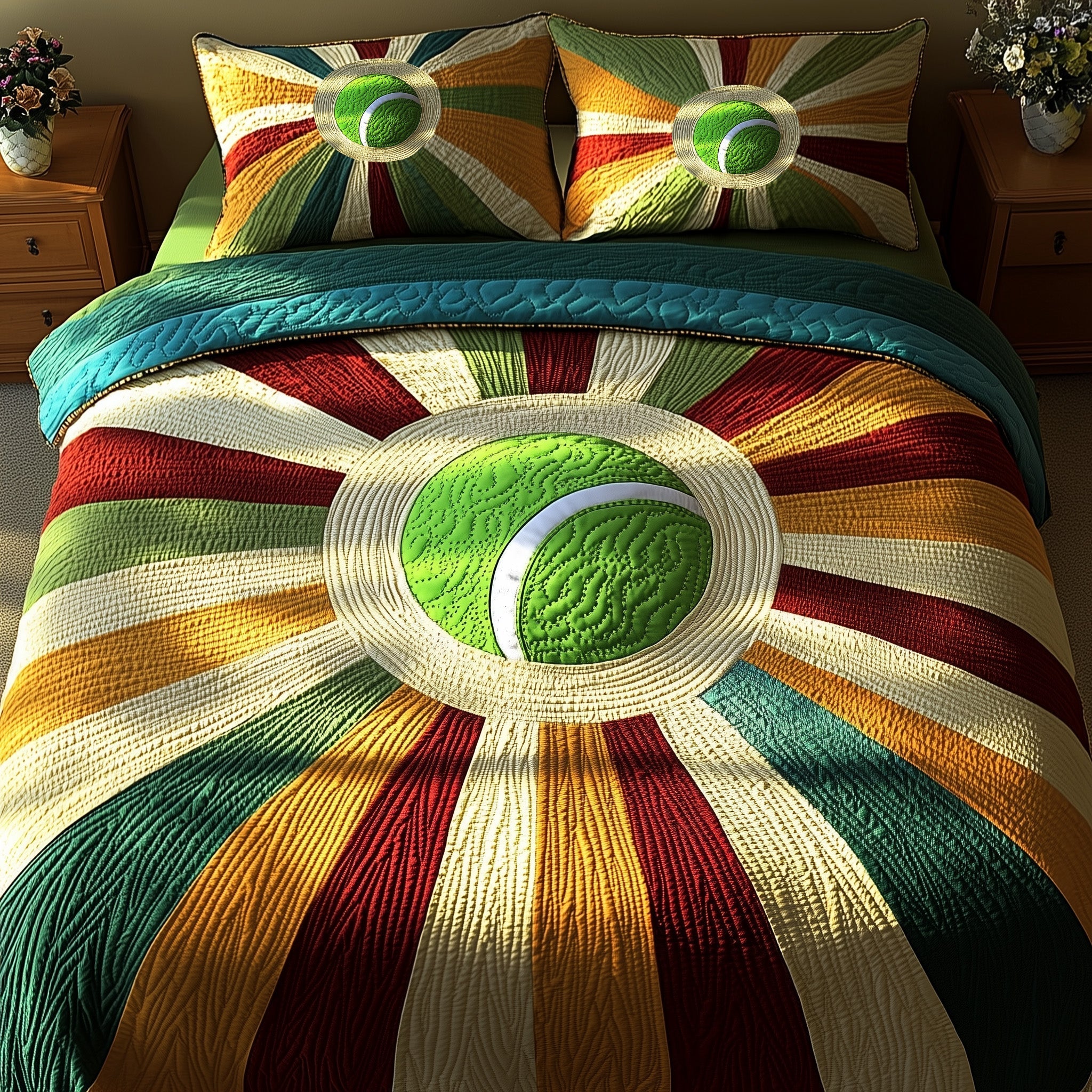 Tennis Time Quilted Round Mat GFTOTP8724 main image 1