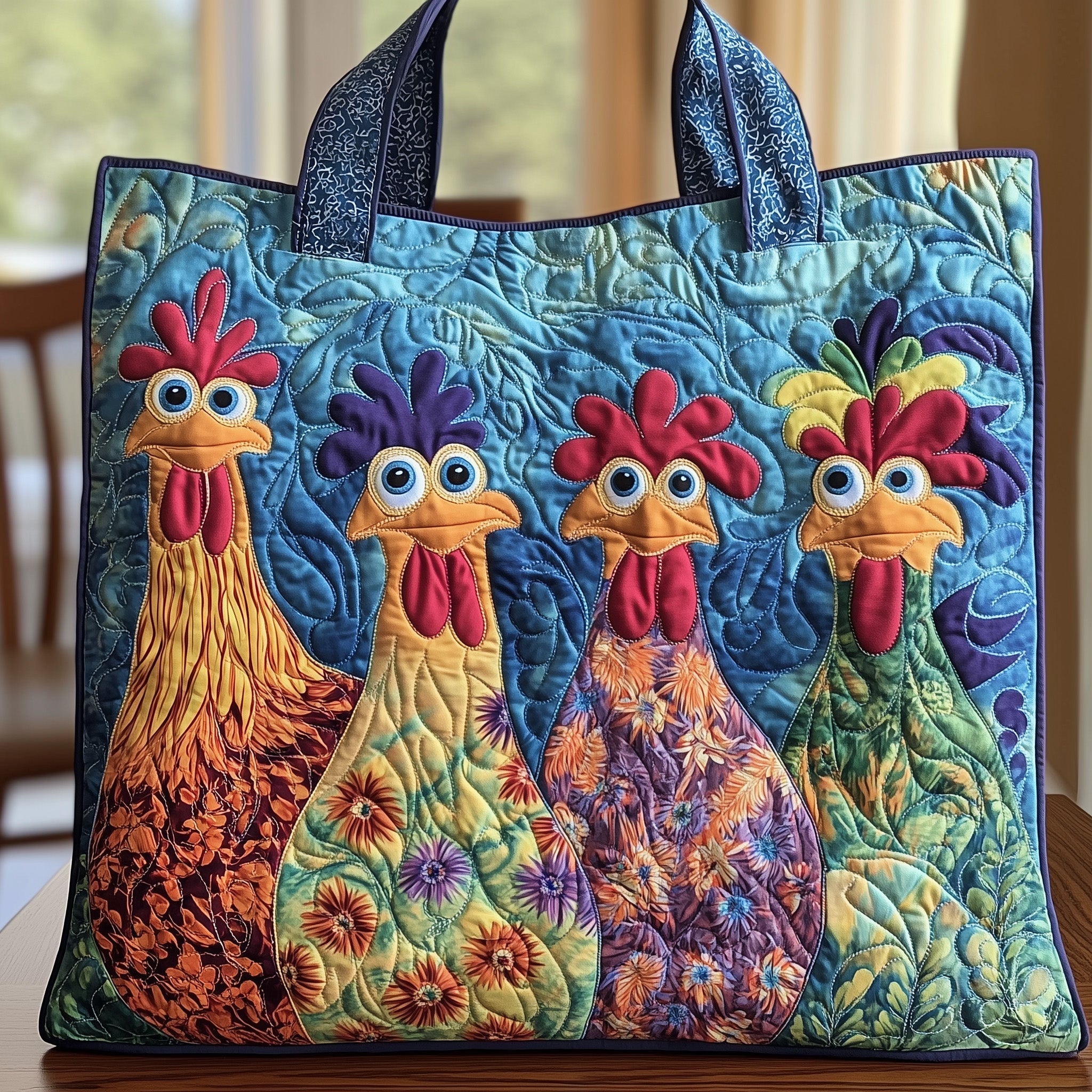 Funky Chicken Quilted Beach Bag main image 1