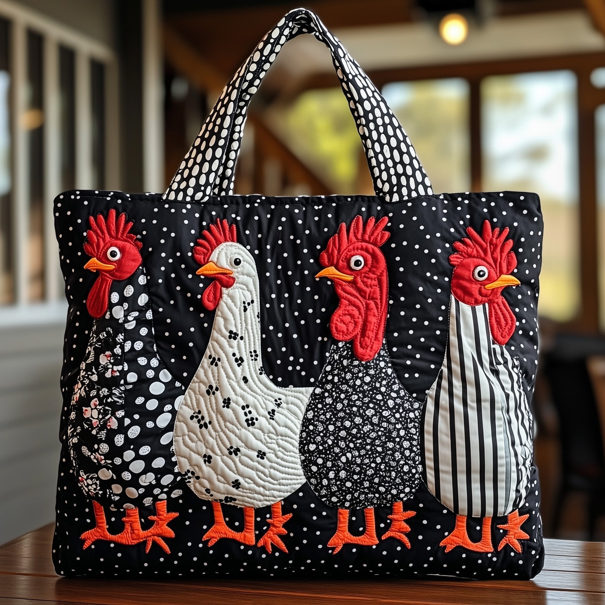 Funky Chicken Quilted Tote Bag GFTOHD7929