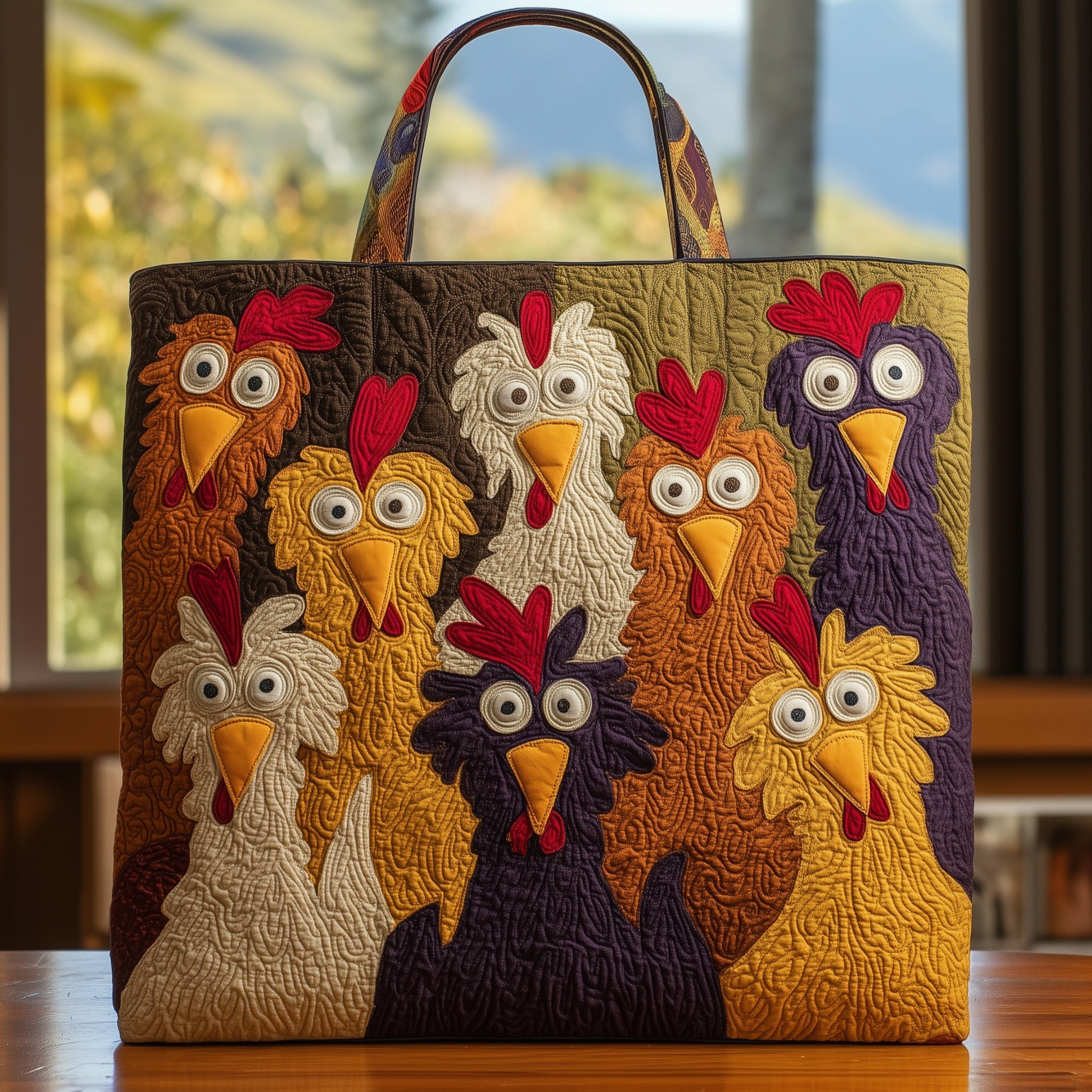 Funky Chicken Quilted Tote Bag GFTOHD7929 main image 1