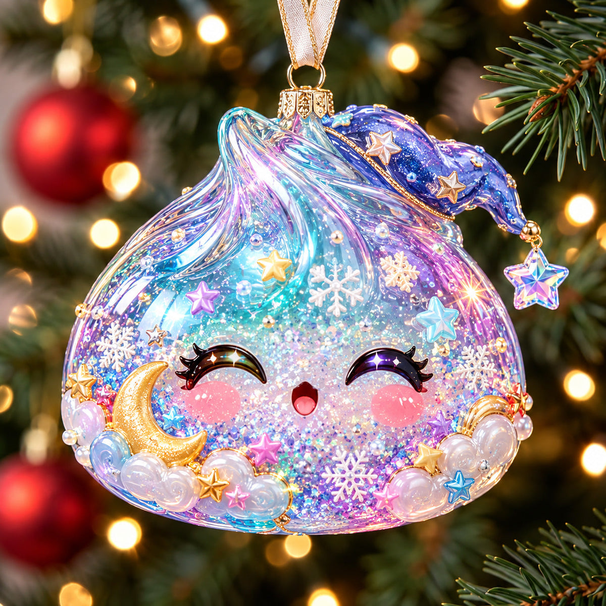 Glitter Dumpling Dreams Christmas Mica Ornament GFTOHNL4235