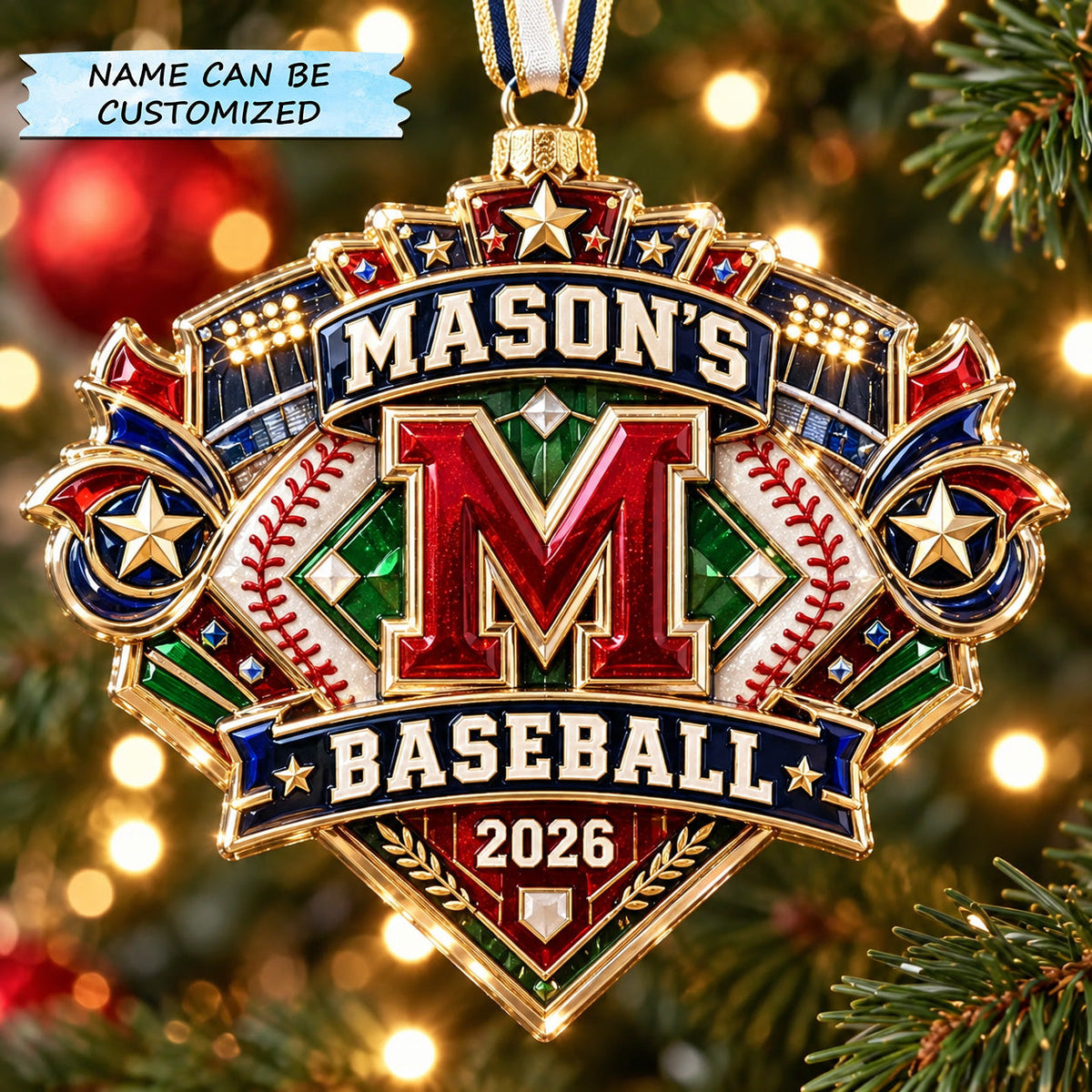 Baseball Training Gear Christmas Mica Ornament QTCUZ GFTOHNL4238