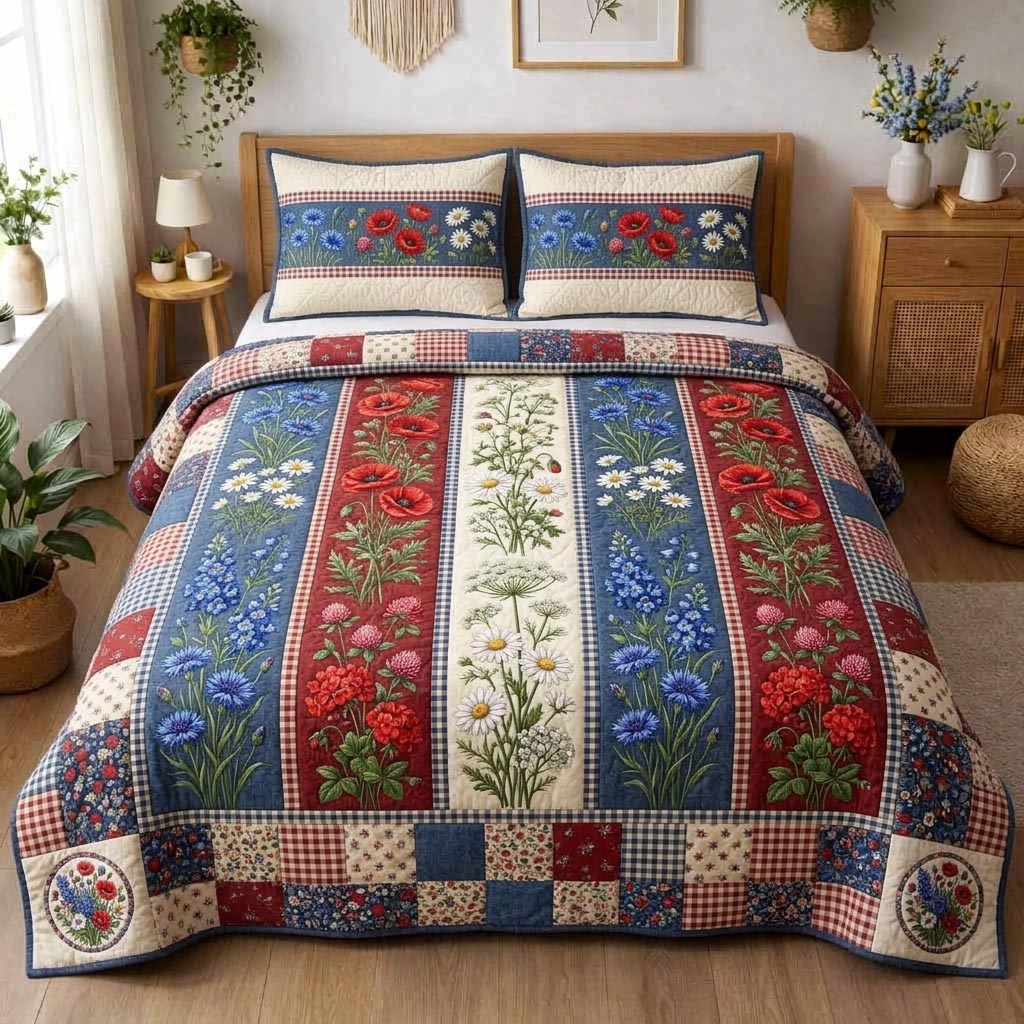 Liberty Meadow 3-Piece Quilted Bedding Set GFTOMA10464 – Patchique Store