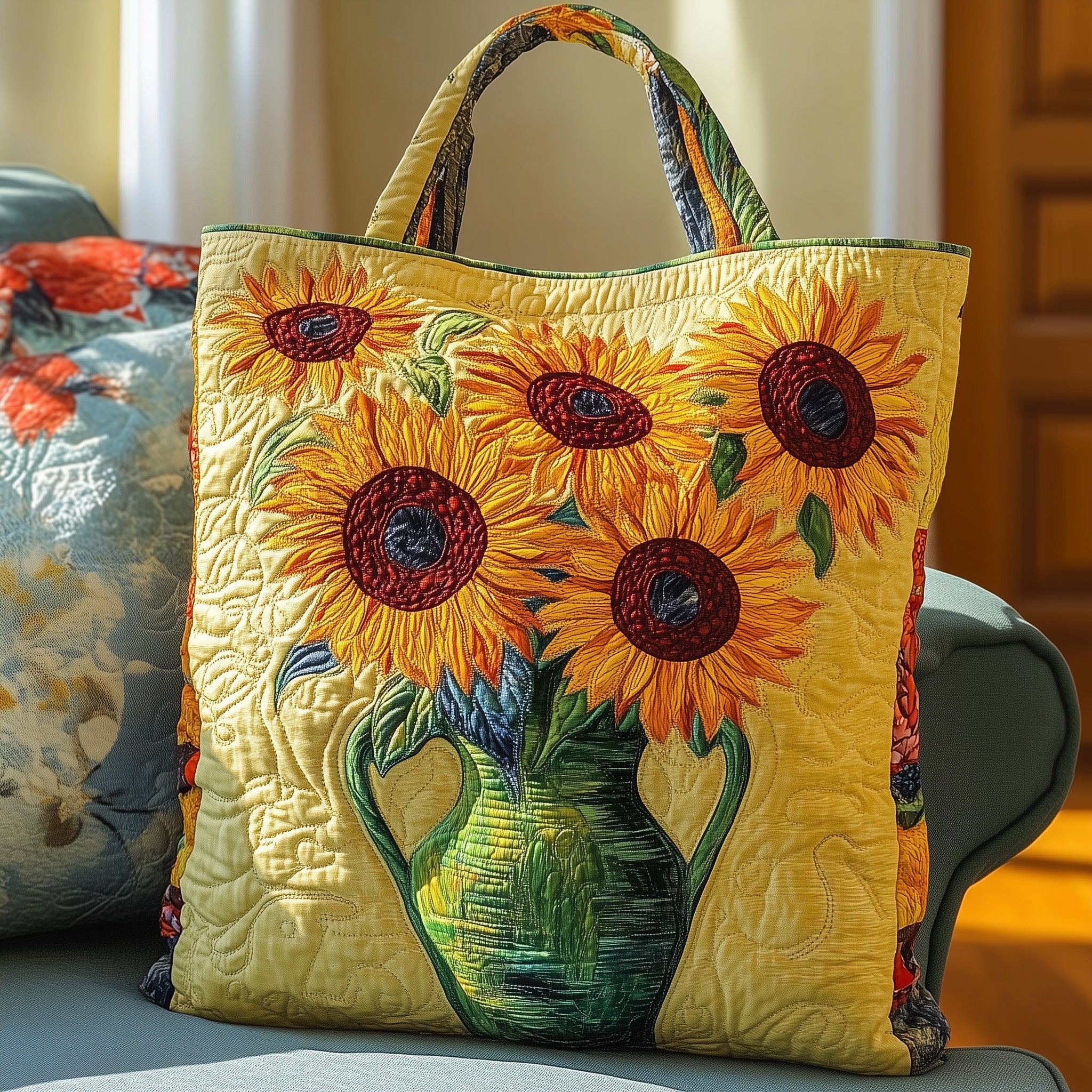 Sunflower Quilted Tote Bag GFTOMA1293 – Patchique Store