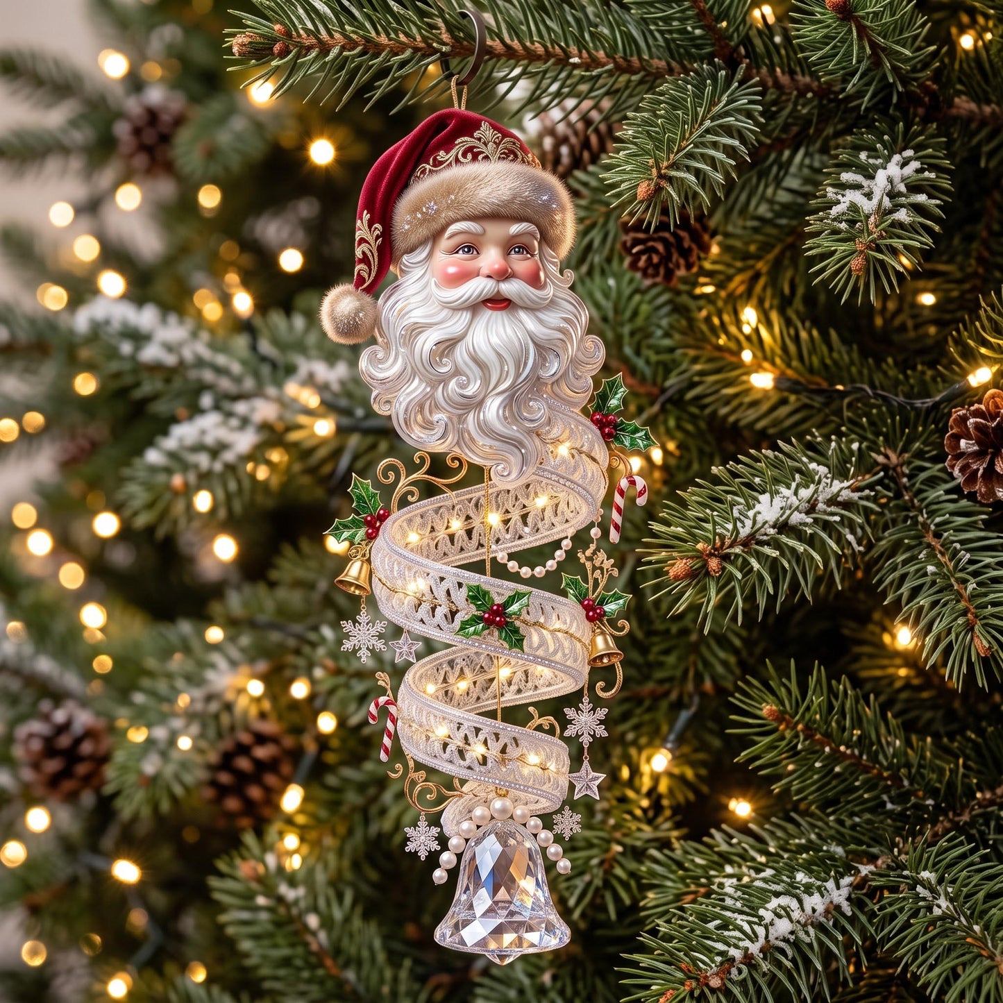Santa Spiral Christmas Mica Ornament GFTOMA13635