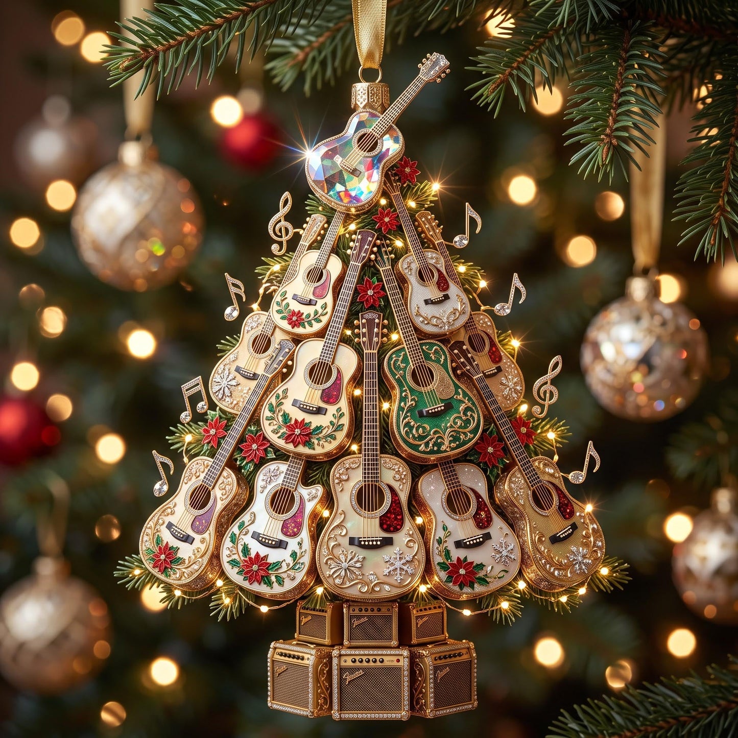 Guitar Melody Christmas Mica Ornament GFTOMA13740