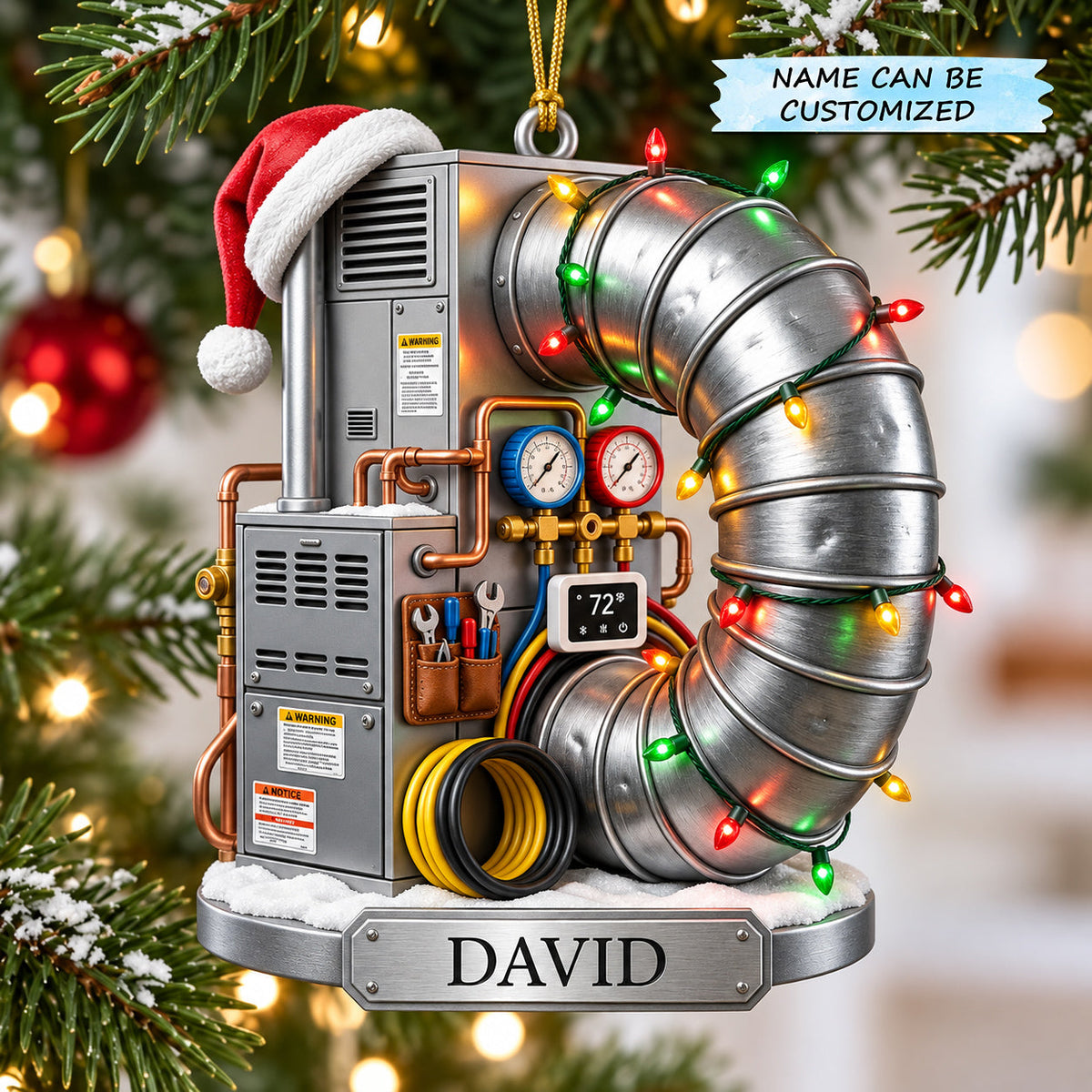 Personalized HVAC Technician Christmas Mica Ornament QTCUZ GFTOMA14900