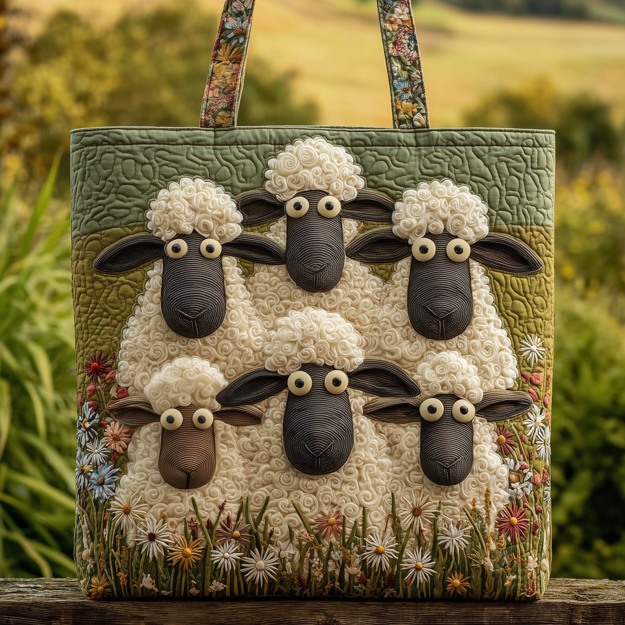 Quirky Sheep Quilted Tote Bag GFTONT1709