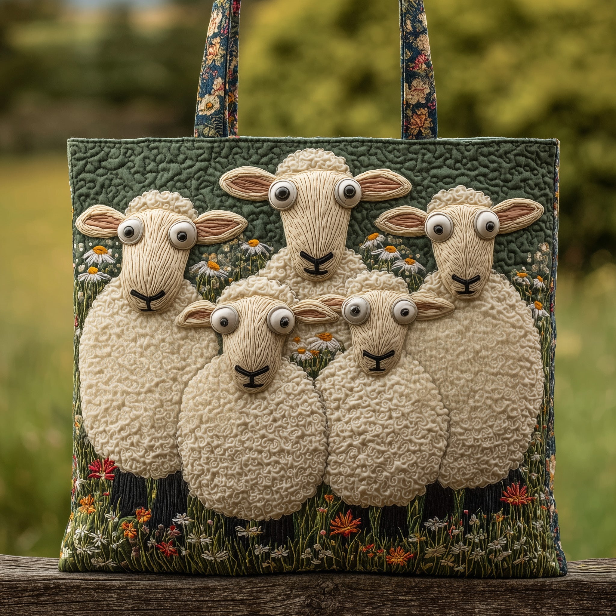 Cute Window Sheep WN1711016CL Quilted Tote Bag main image 0