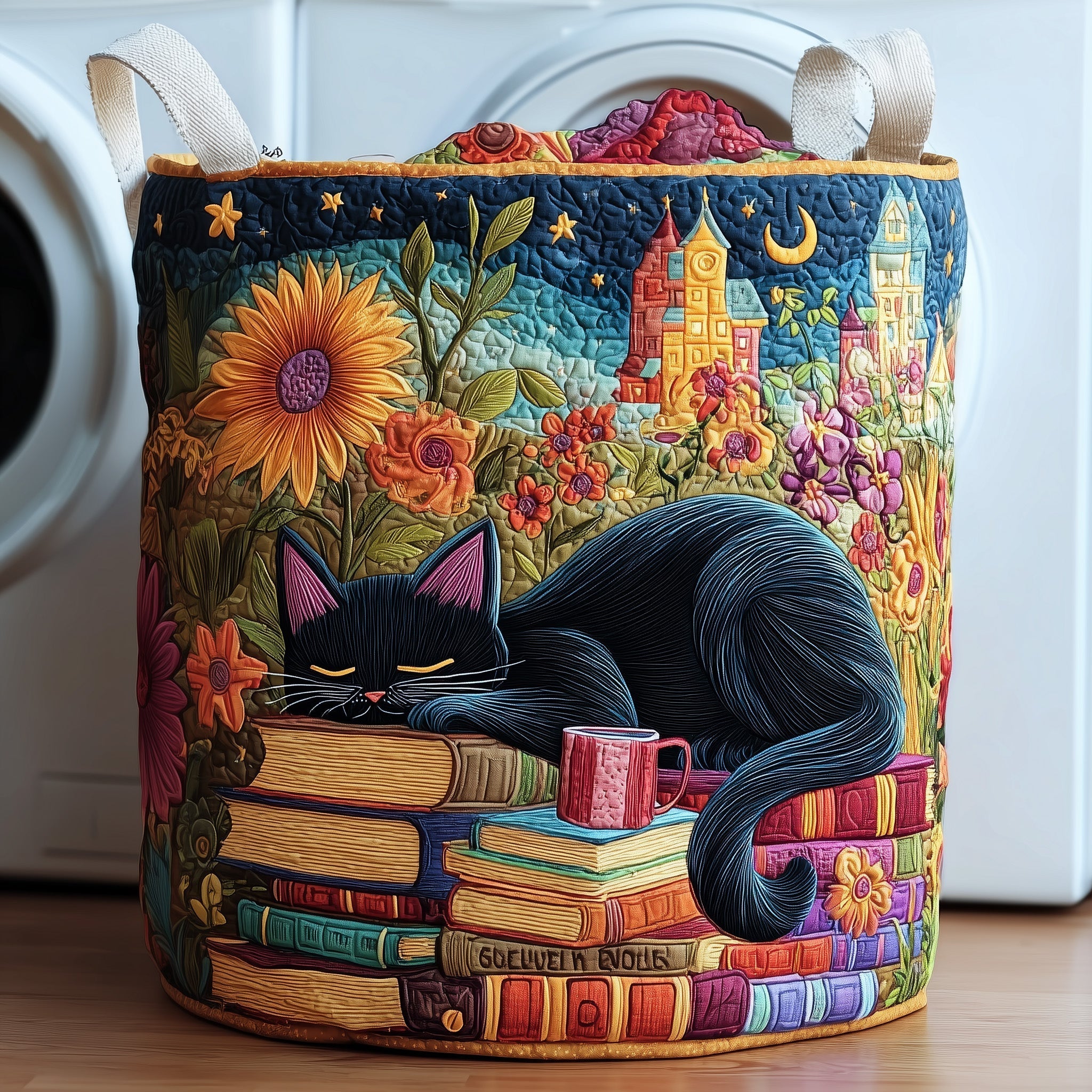 Forest Cat Quilted Laundry Basket NCU0DDK612