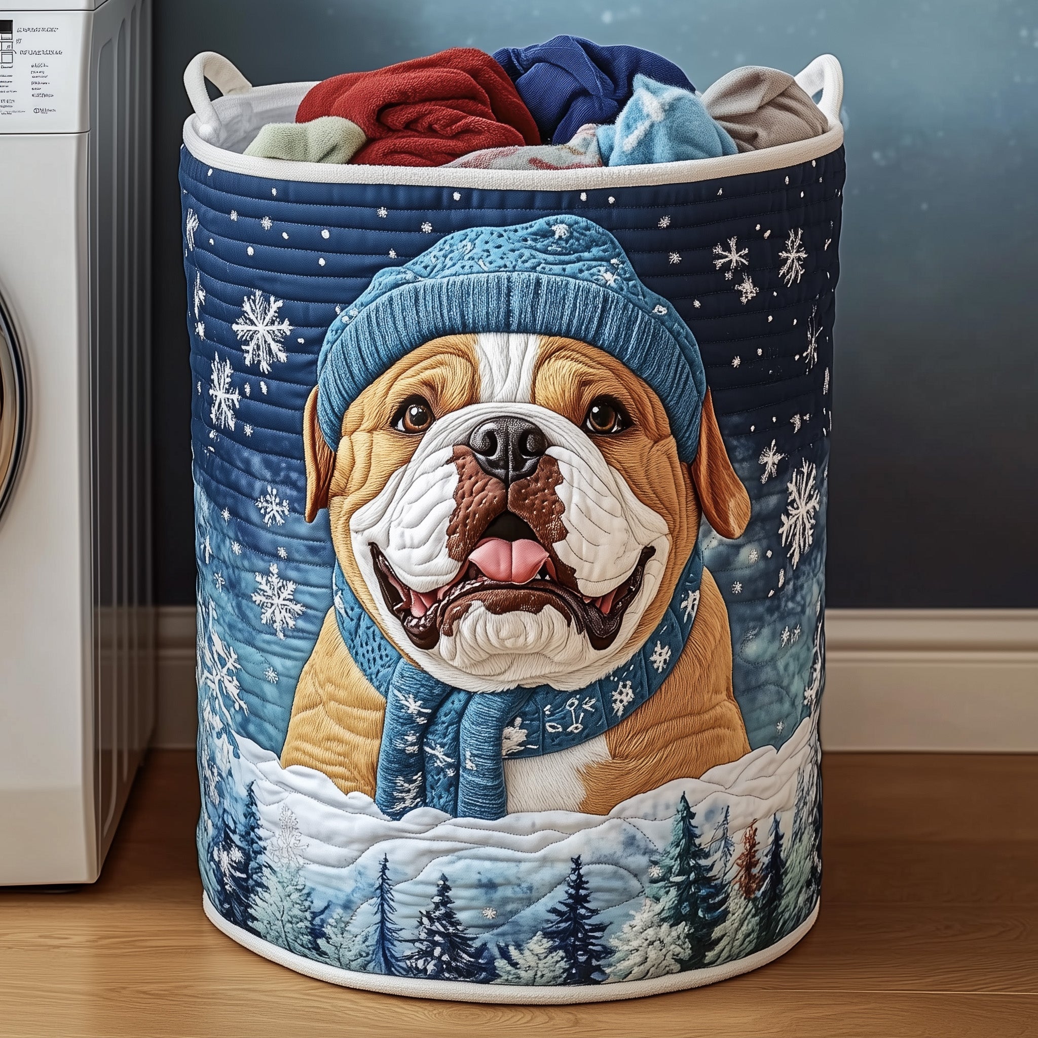 Rustic Bulldog Quilted Washer and Dryer Cover NCU0HNH059