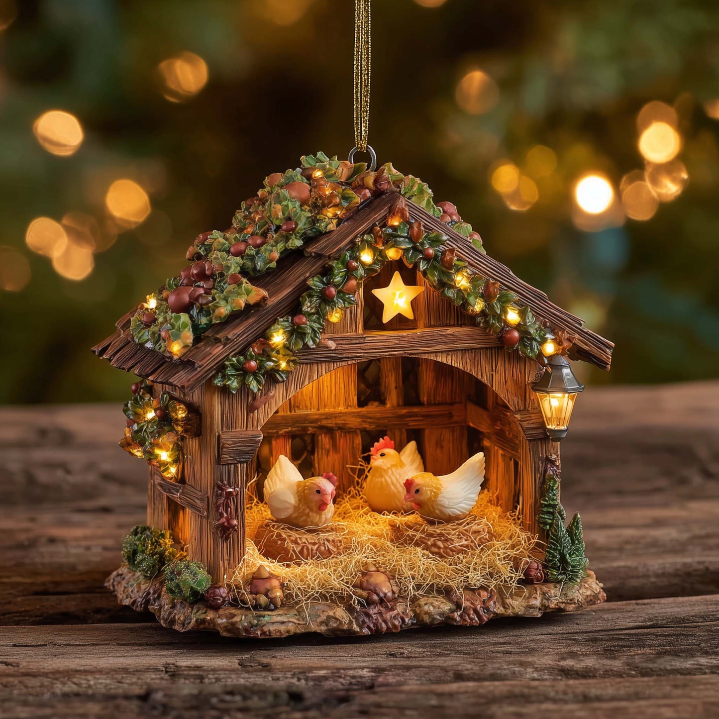 Chicken Coop Christmas Mica Ornament GFTOMA6948