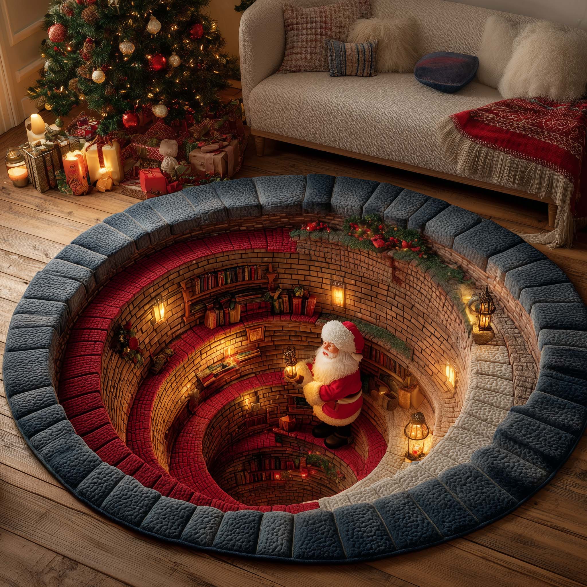 Christmas Lolipop Quilted Round Mat GFTONT4258