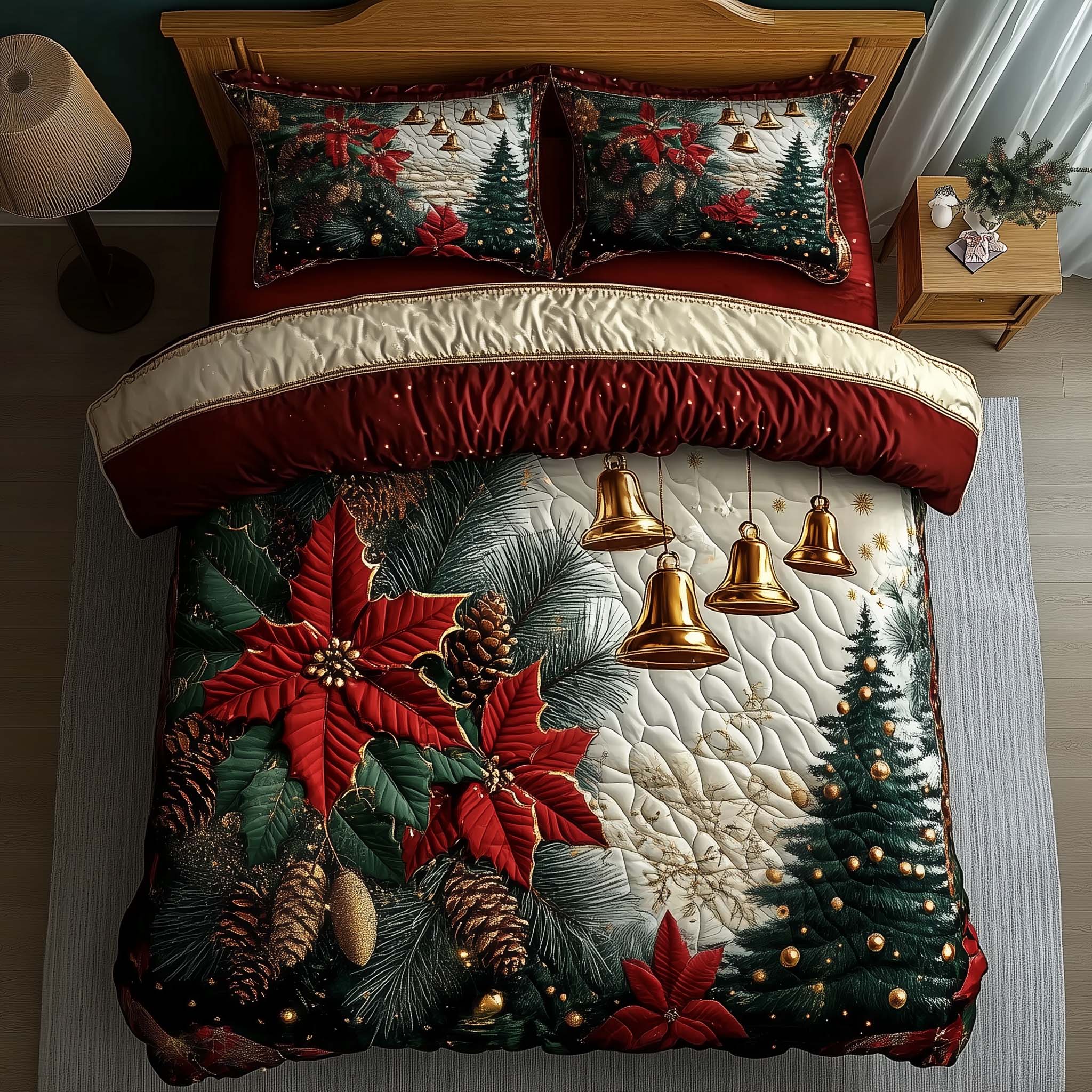 Christmas Poinsettias WN2703008CL Duvet Cover Set main image 0