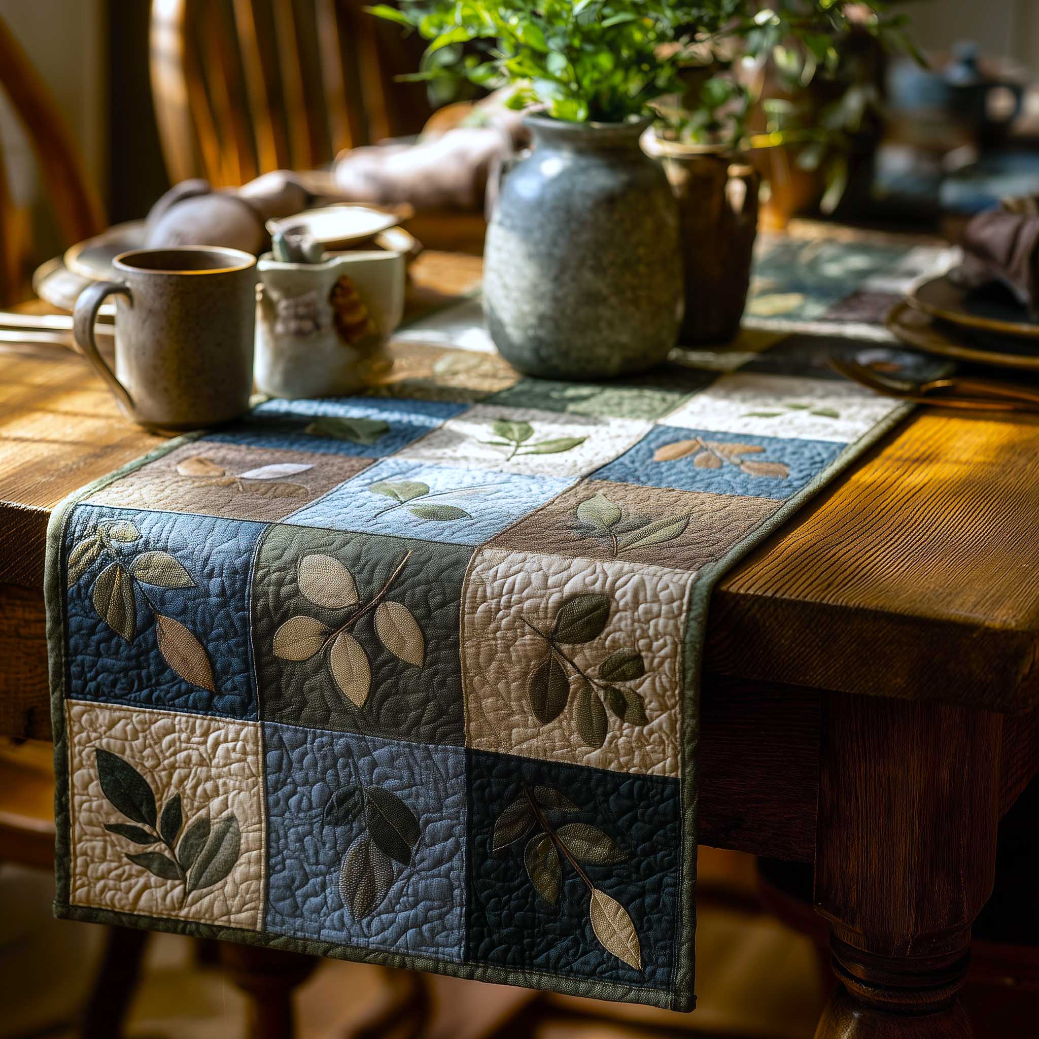 Leaf Pattern Quilted Table Runner GFTOMA9021 – Patchique Store
