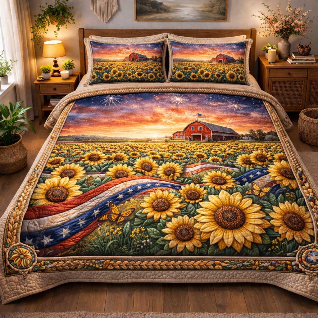 Liberty Tones 3-Piece Quilted Bedding Set GFTOMA9799 – Patchique Store
