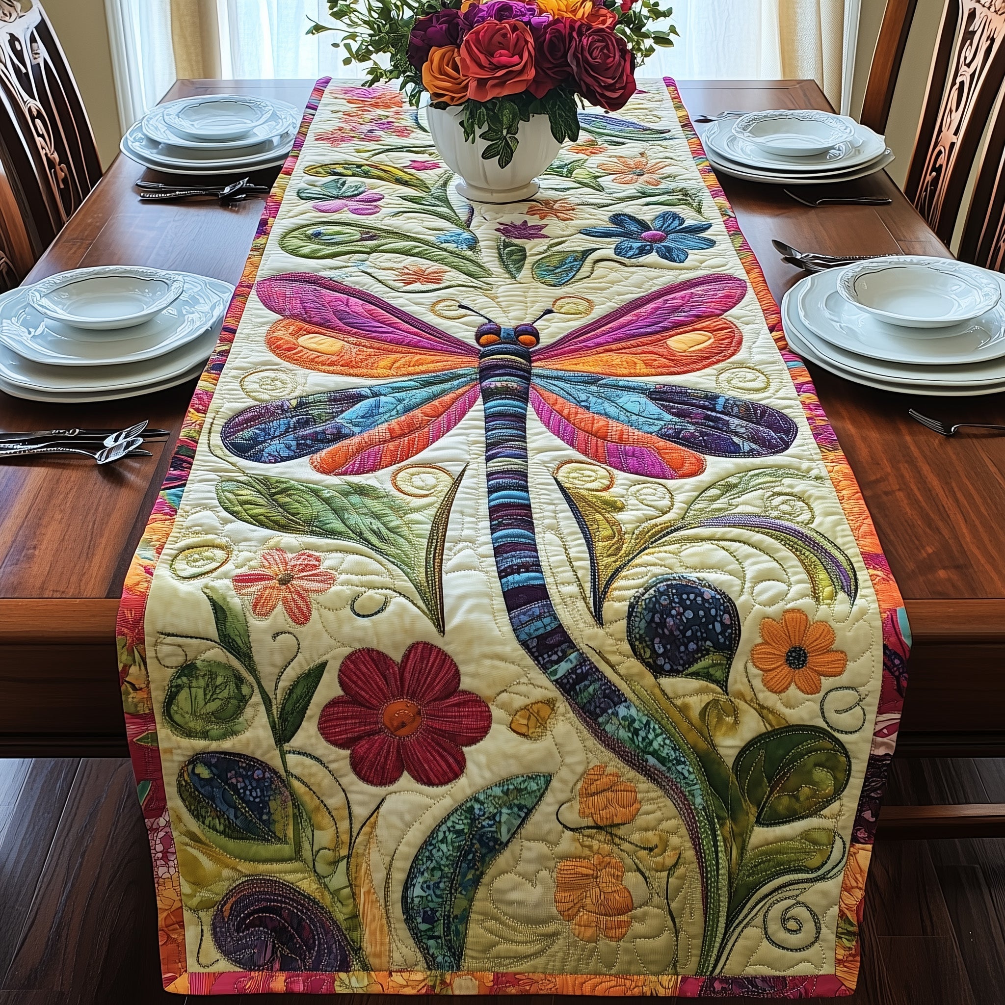 Dragonfly Quilted Table Runner GFTONL2765 – Patchique Store