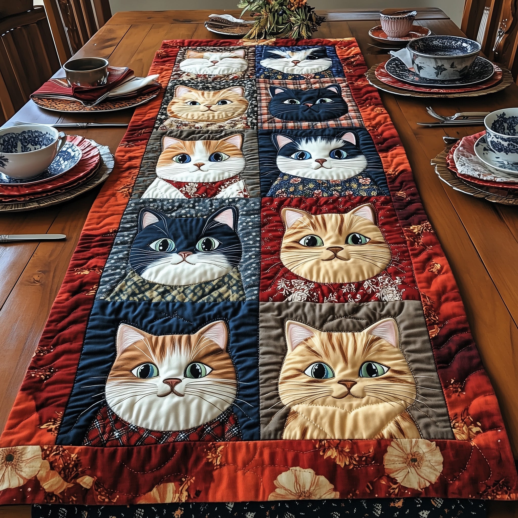 Vintage Cat Quilted Table Runner GFTONL3375 – Patchique Store