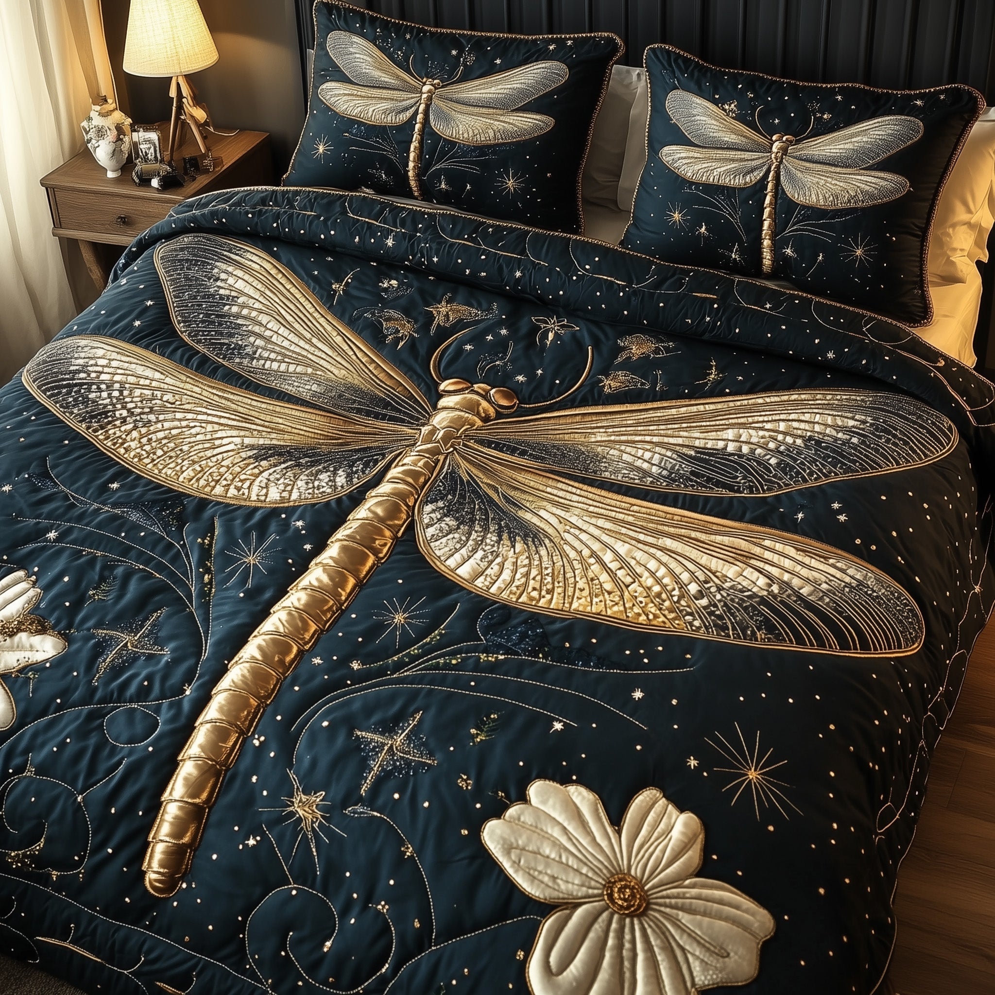 Cosmic Dragonfly 3-Piece Quilted Bedding Set NCU0HNH302 main image 0