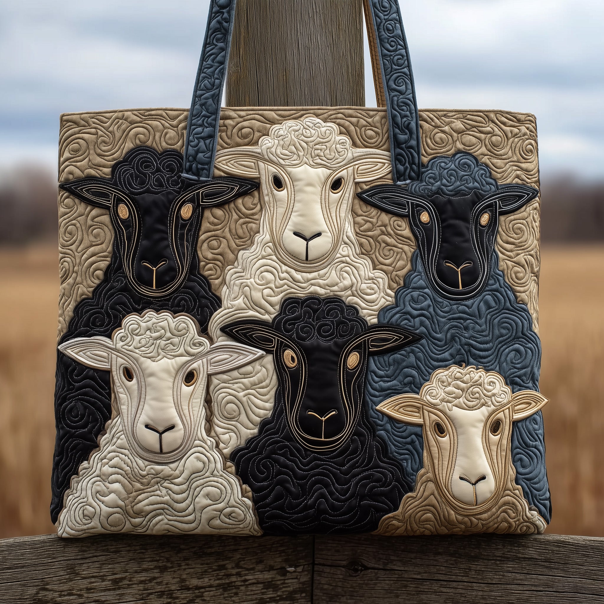 Quilted Beach Bag Sheep Heaven