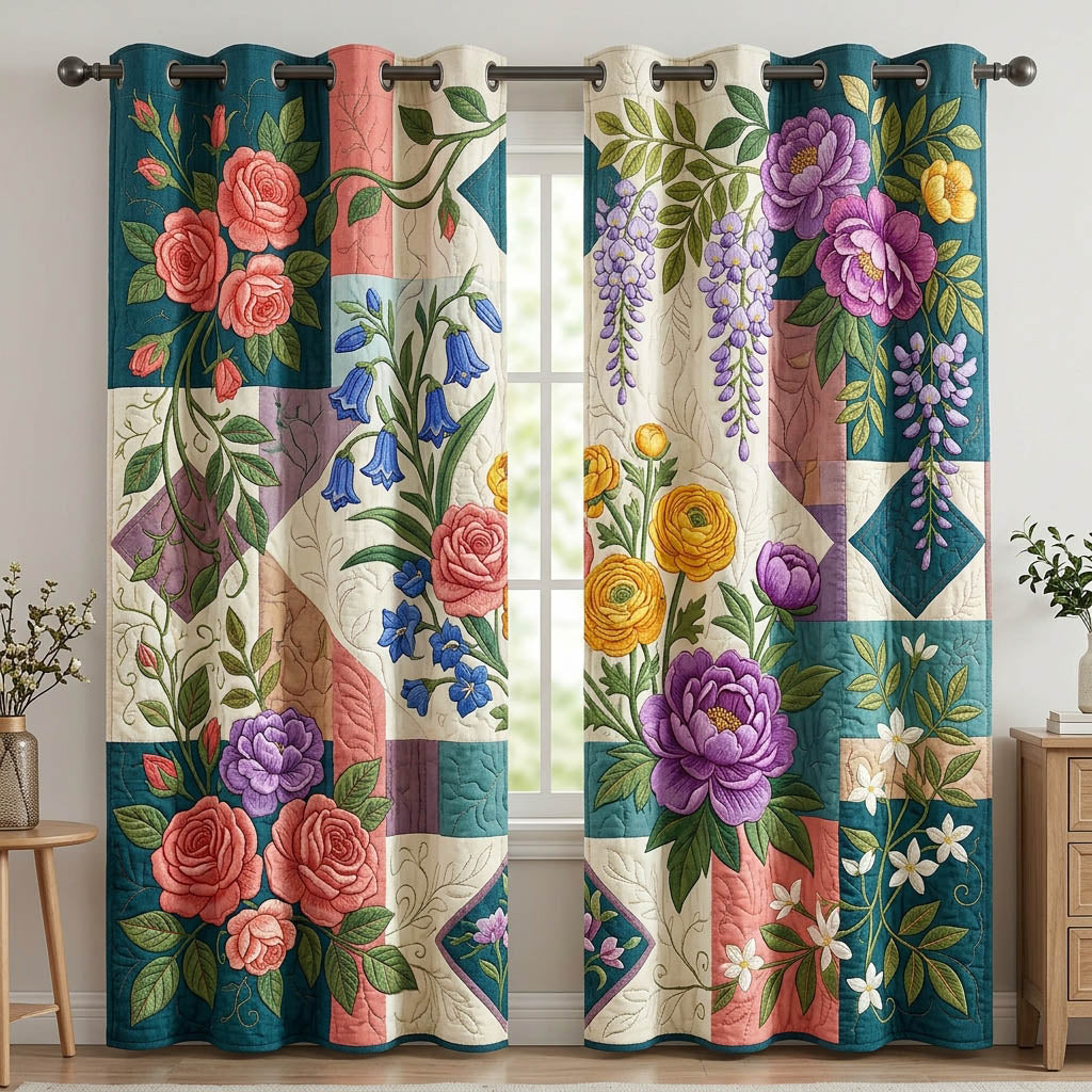 Flower Garden Quilted Curtains GFTONMU1706