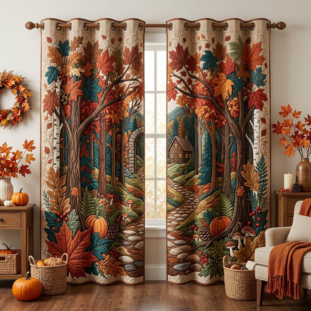 Maple Leaf Quilted Curtains GFTONMU1790