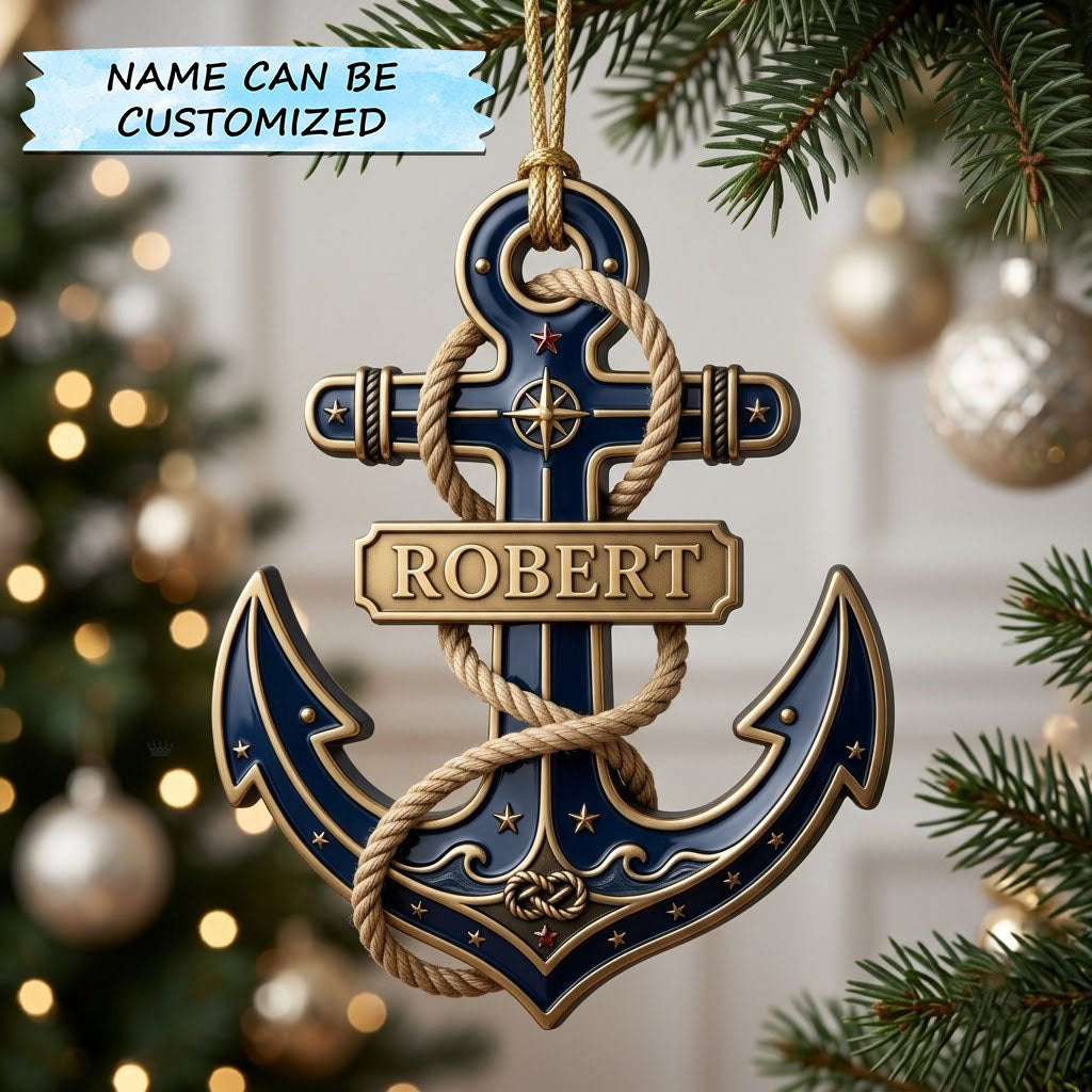 Heritage Anchor Christmas Mica Ornament QTCUZ GFTOPND2097