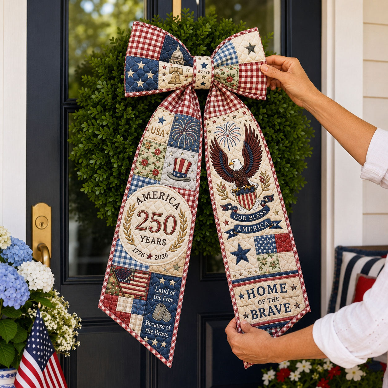 Home of Brave Quilted Wreath Sash GFTOPND560