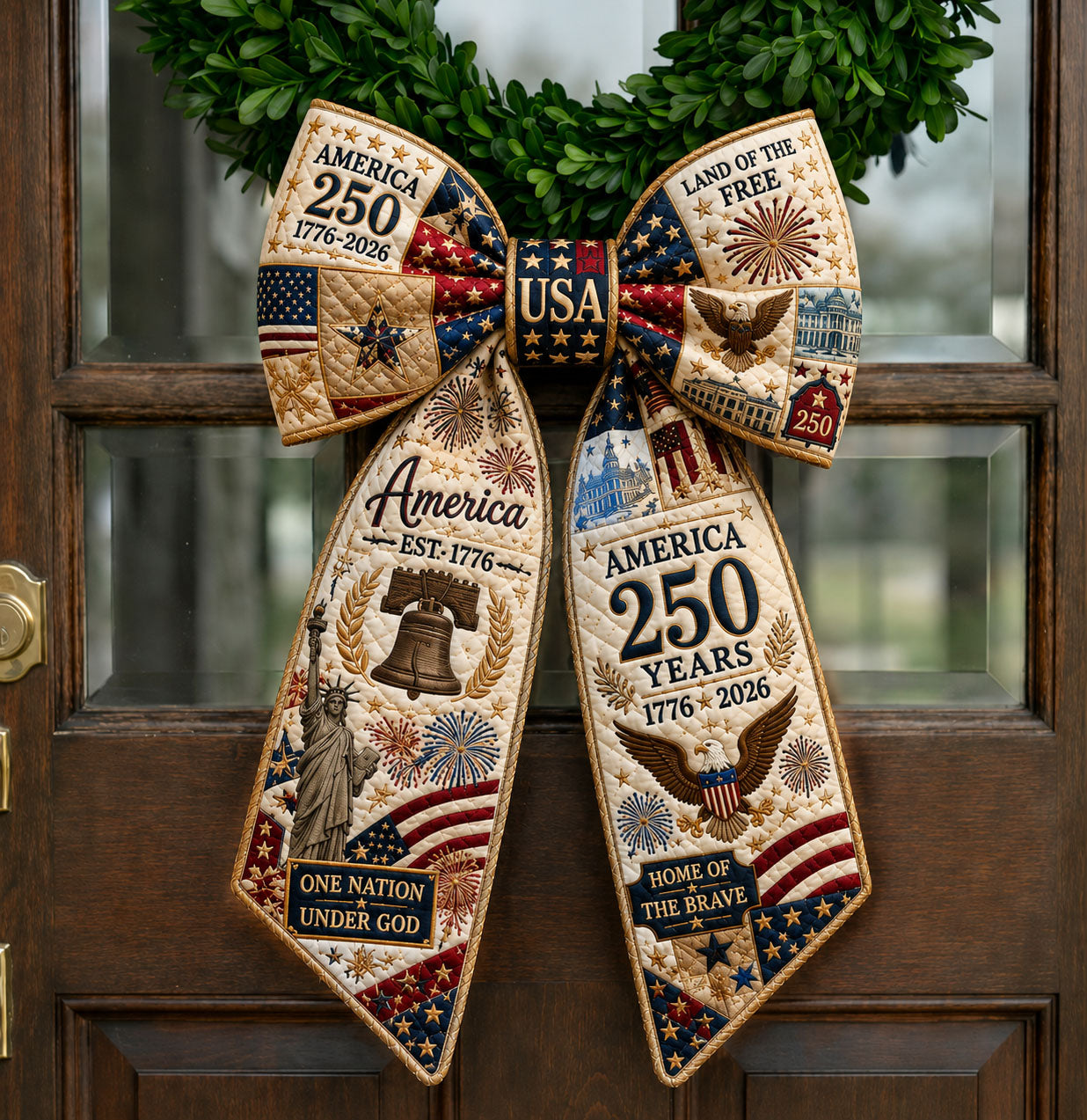 Home of Brave Quilted Wreath Sash GFTOPND561