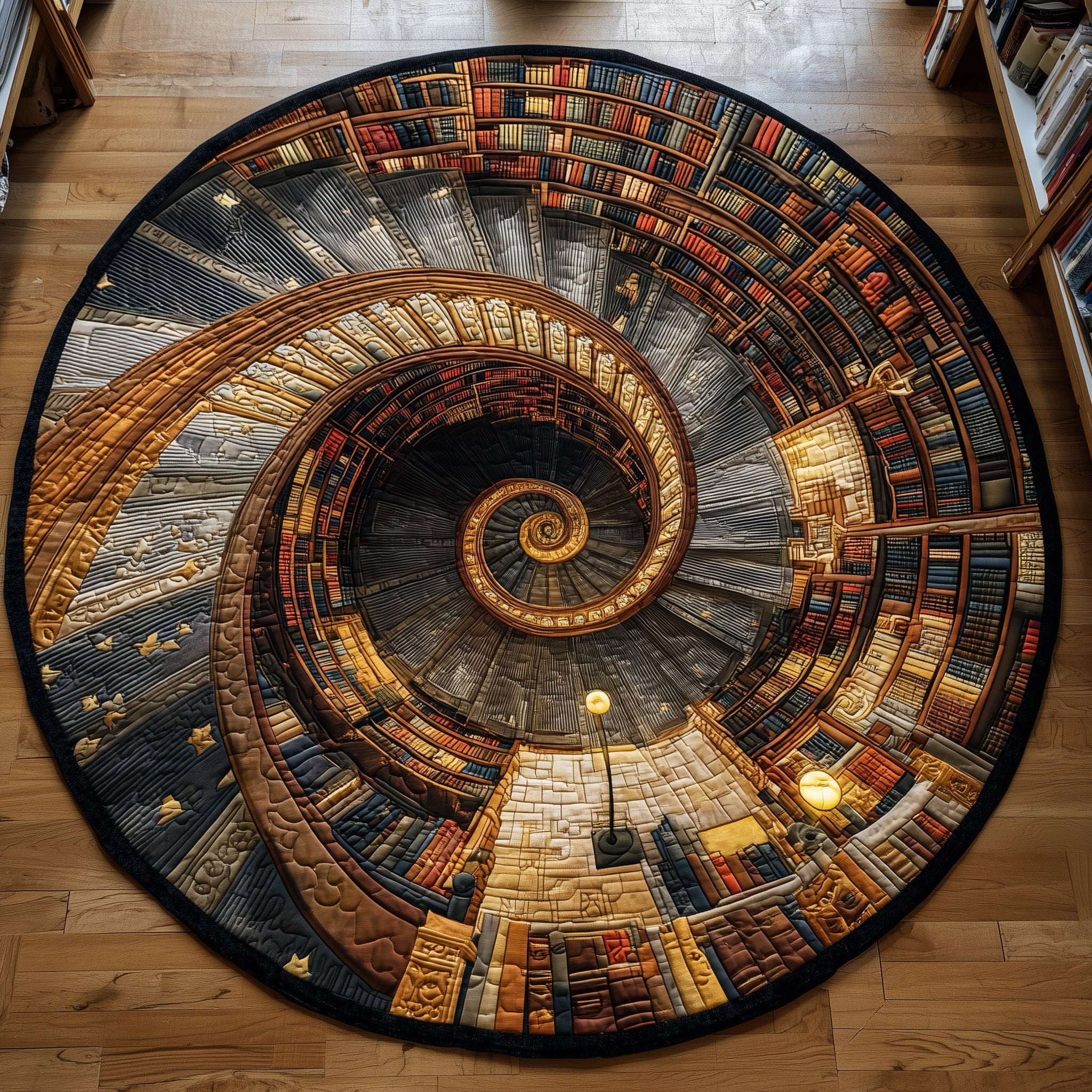 Ancient Library Quilted Round Mat GFTOTP12907 – Patchique Store