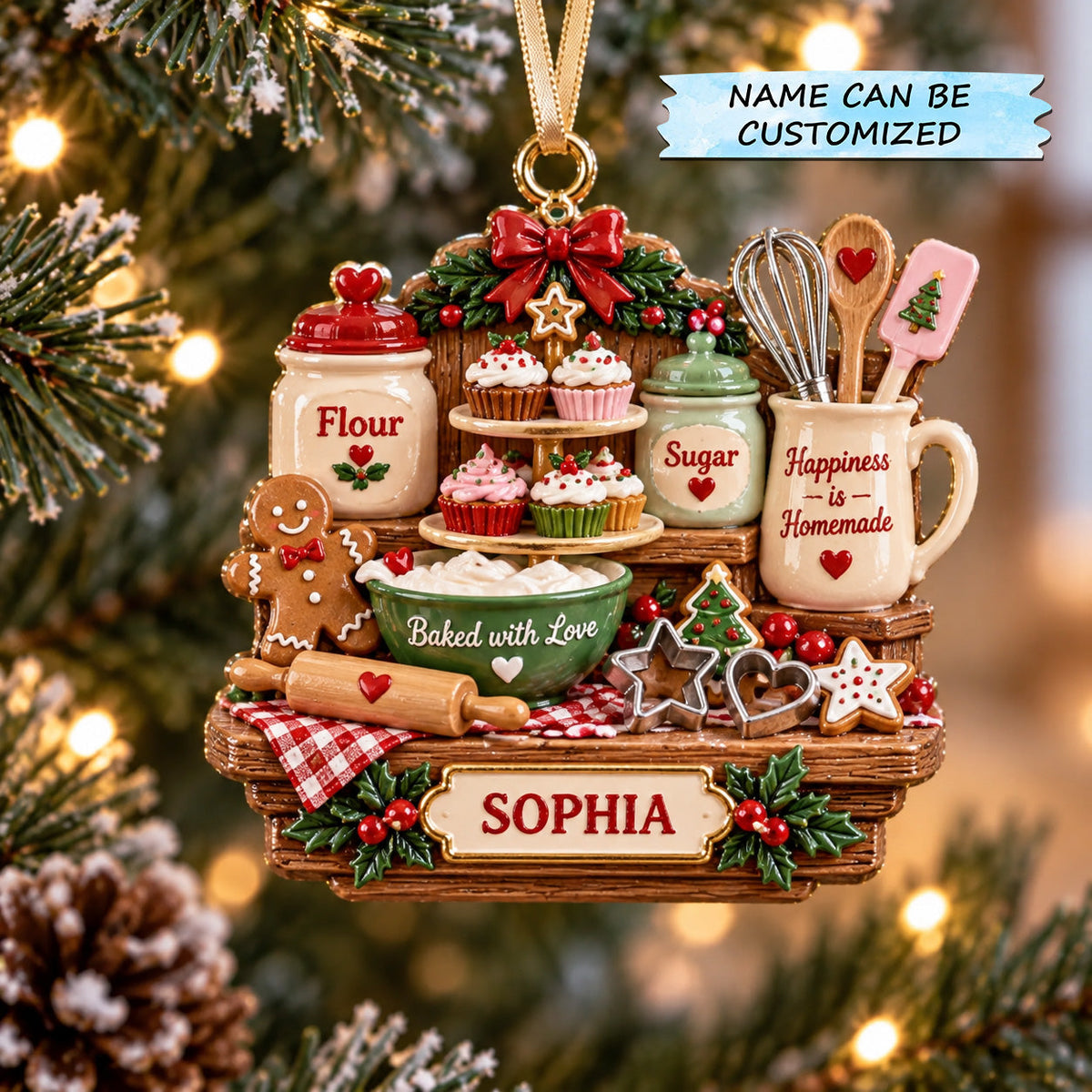 Personalized Holiday Baking Christmas Mica Ornament QTCUZ GFTOTP22133