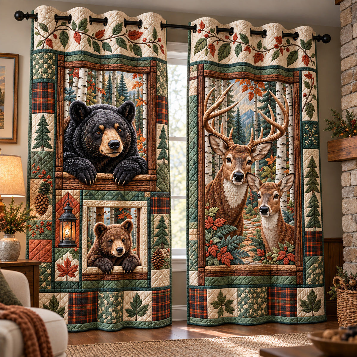 Rustic Window Quilted Curtains GFTOTP22303