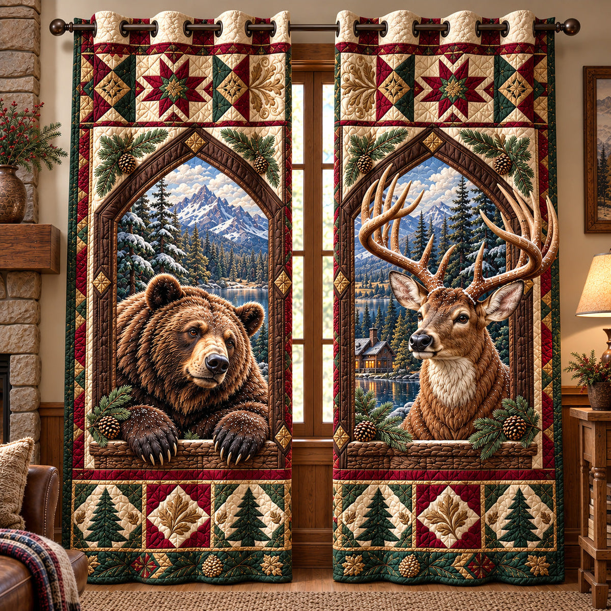 Rustic Window Quilted Curtains GFTOTP22304