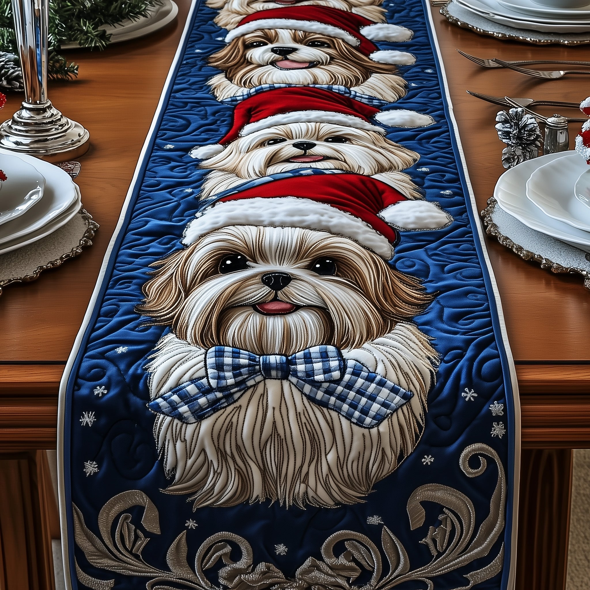 Shih Tzu Quilted Table Runner GFTOMA443 main image 1